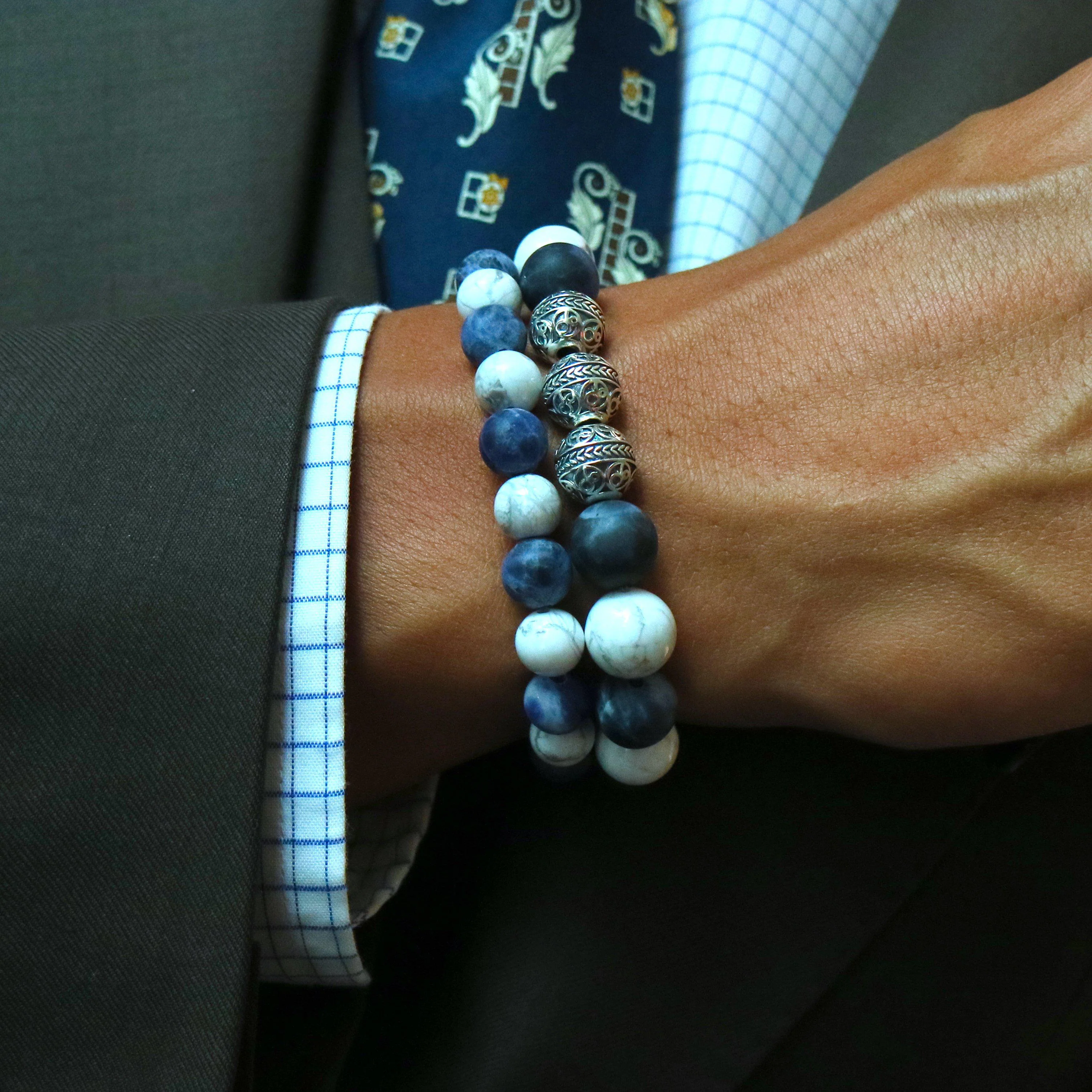 Aciers | Classic Silver Beaded Bracelet - Image 3