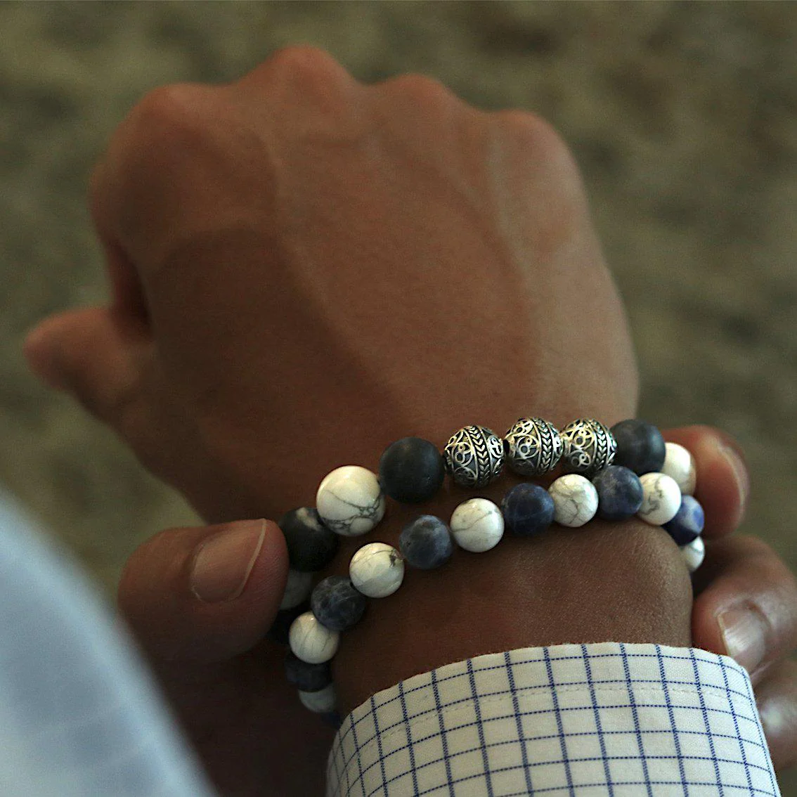 Aciers | Classic Silver Beaded Bracelet - Image 5