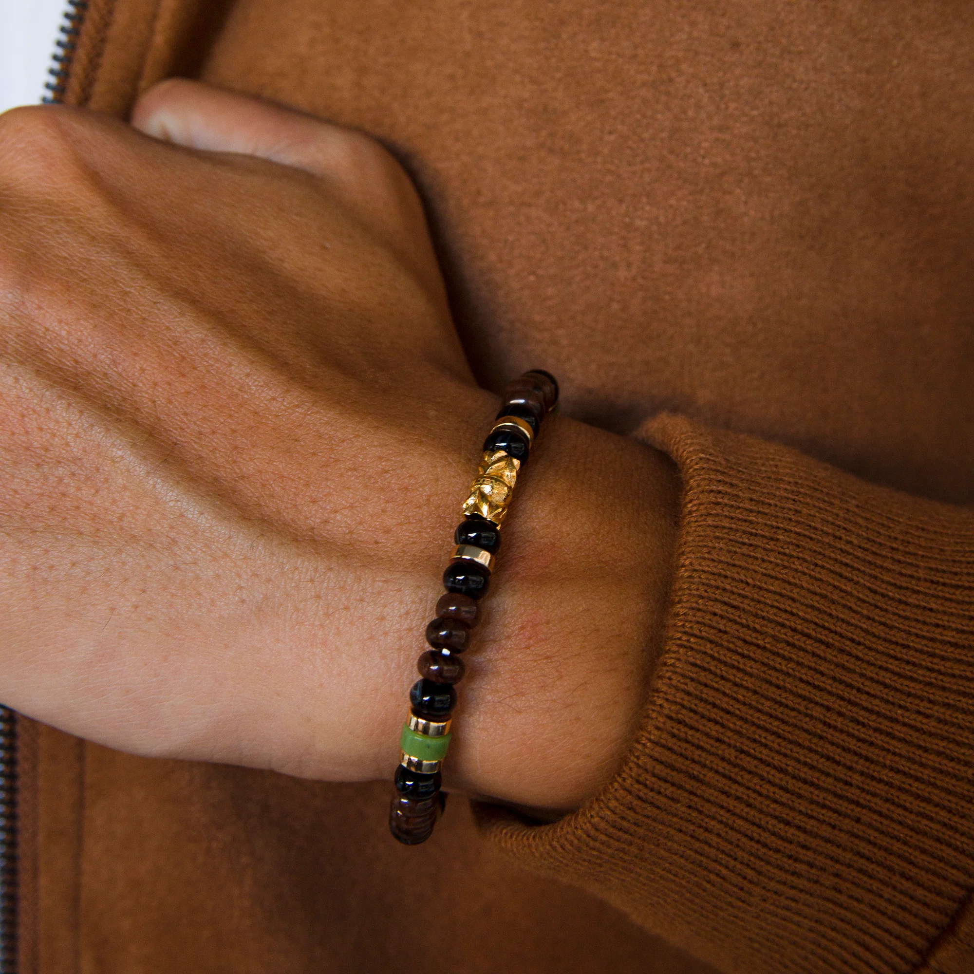 Amazon | Jade, Obsidian Beaded Bracelet - Image 4