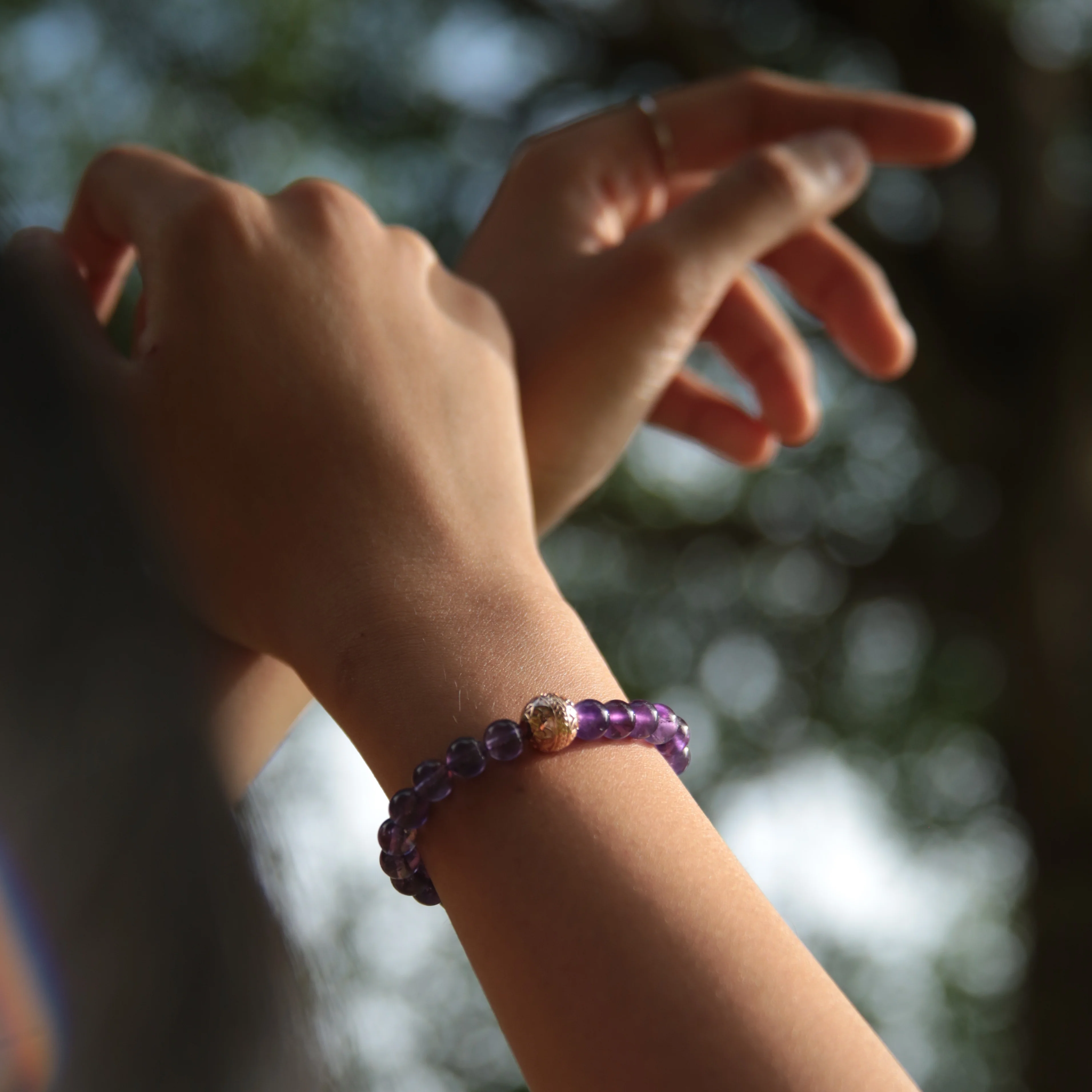 Amethyst Rose Gold Bracelet - Image 3