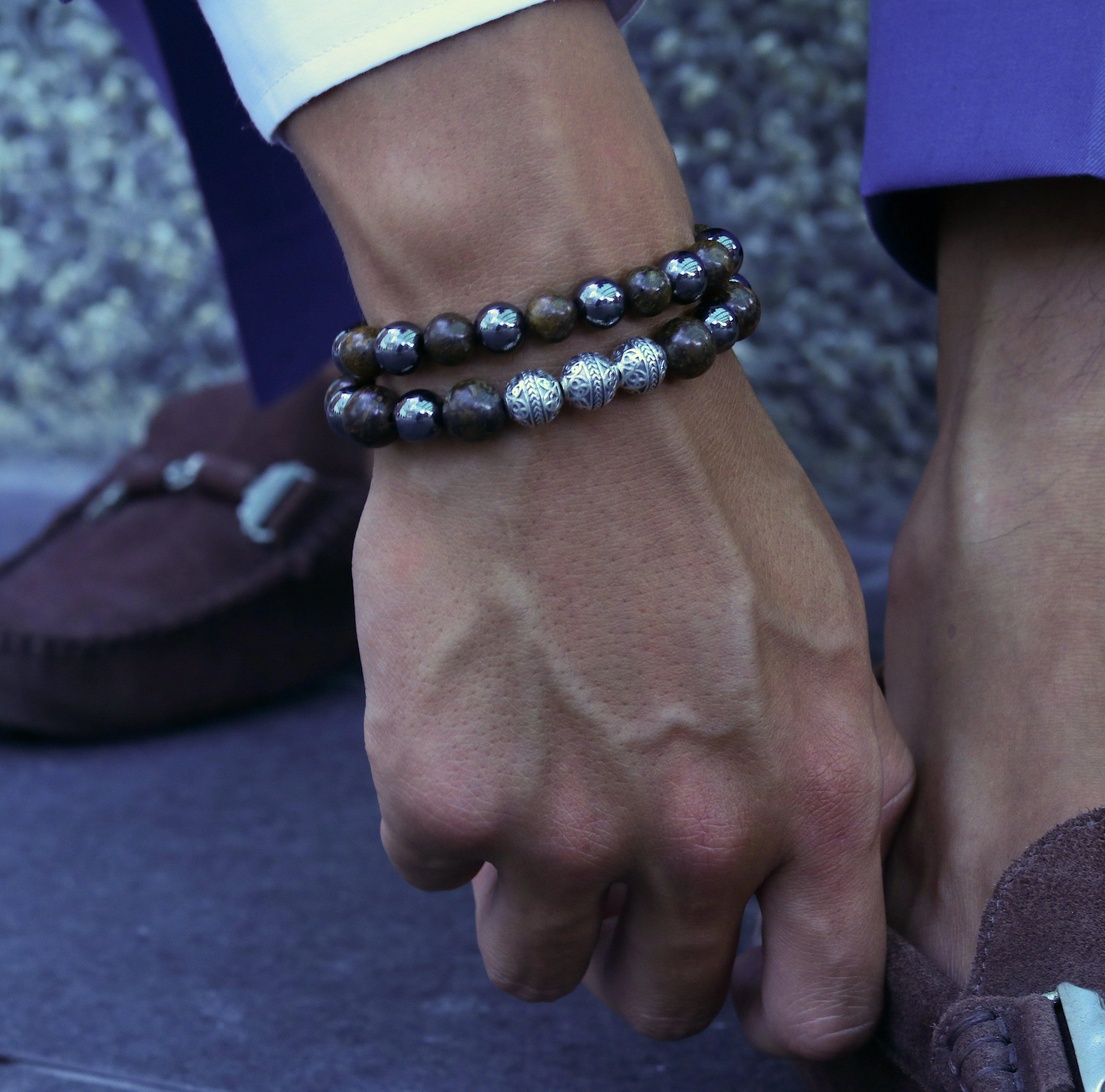 Apollo | Classic Silver Beaded Bracelet - Image 9