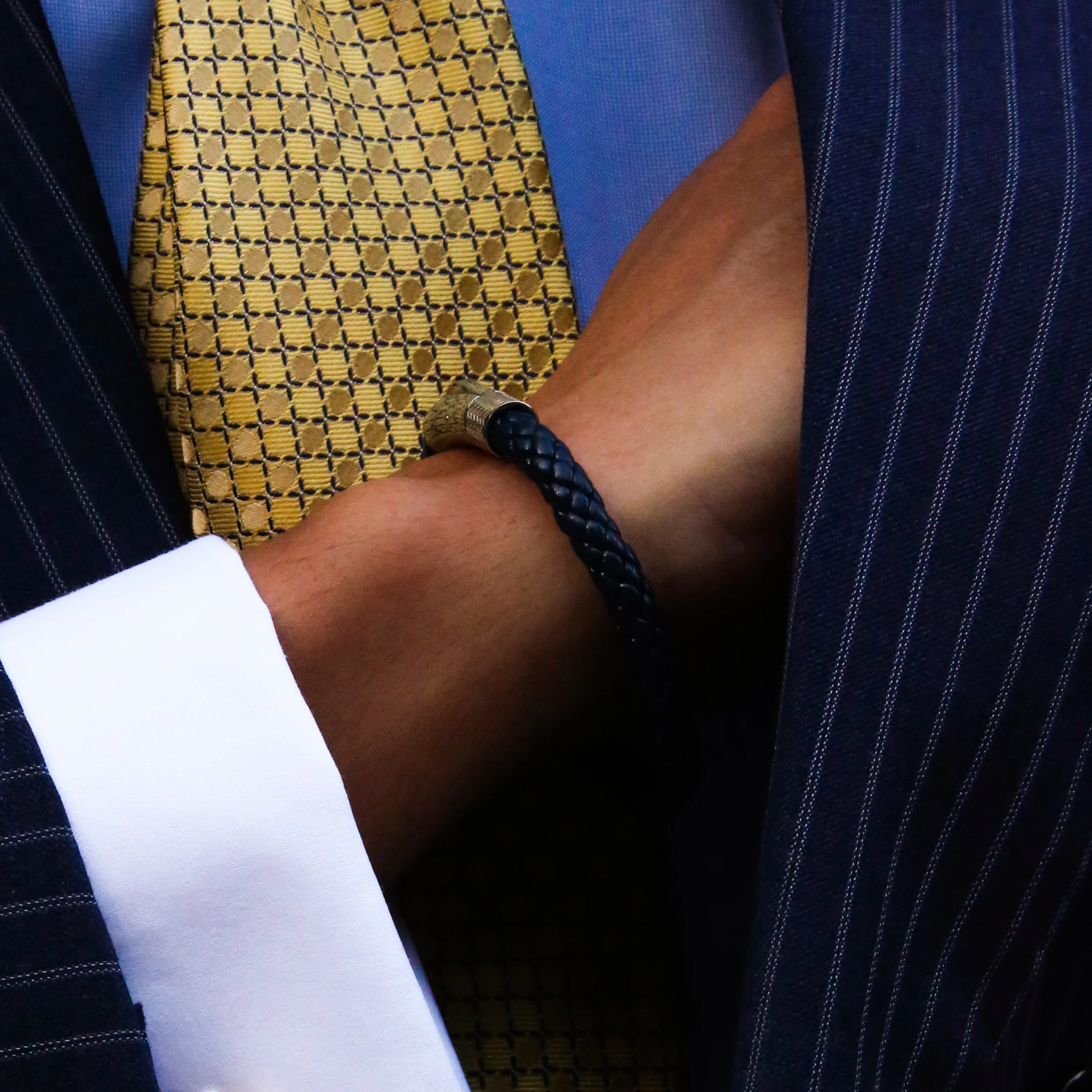 Blue Leather Bracelet - Image 3
