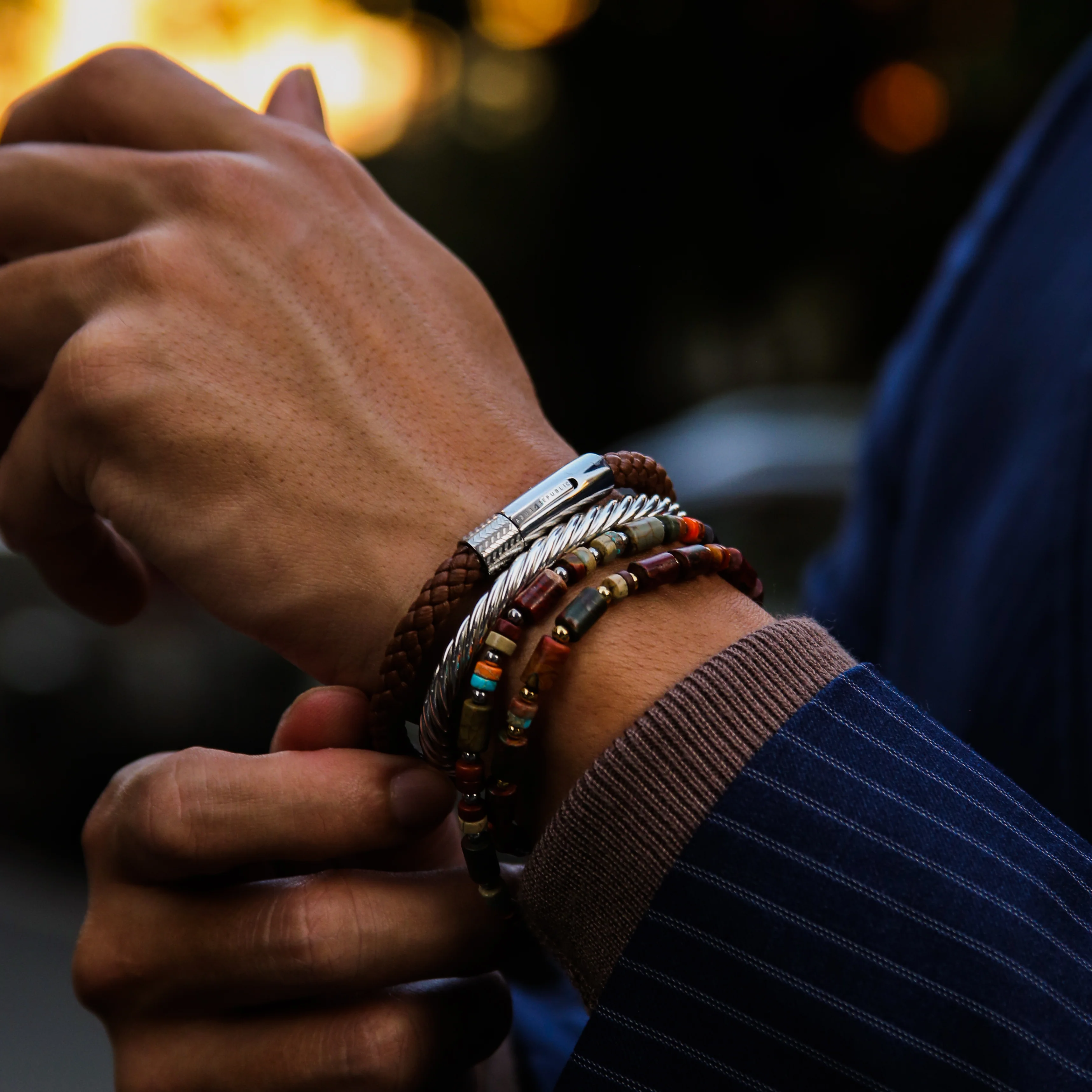Brown Leather Bracelet - Image 4