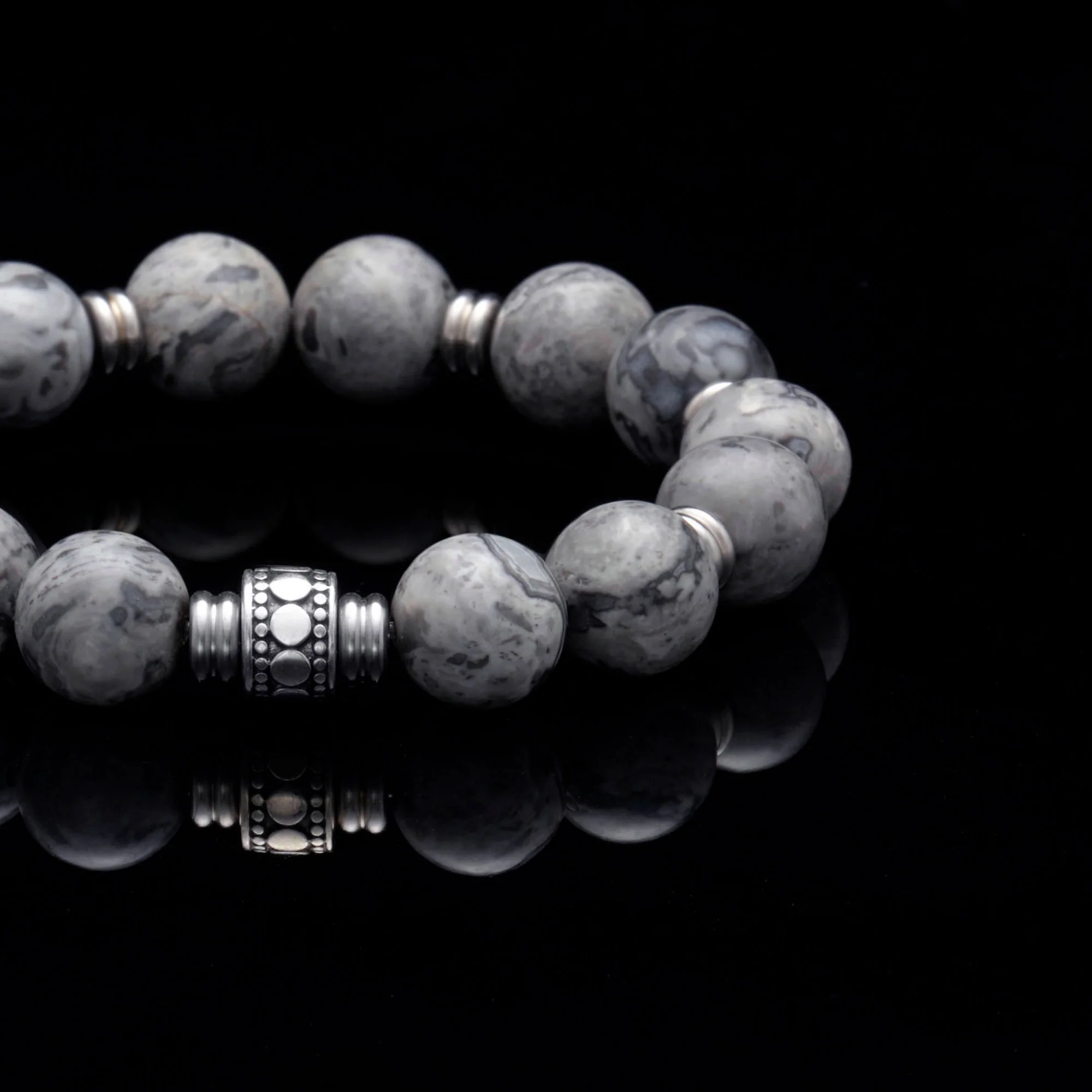 Stainless Steel Spacer Crown Chakra Bracelet - Image 2