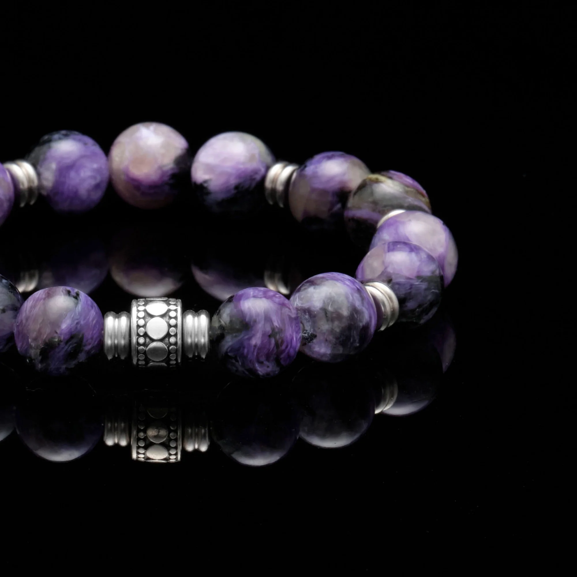 Stainless Steel Spacer Third Eye Chakra Bracelet - Image 2