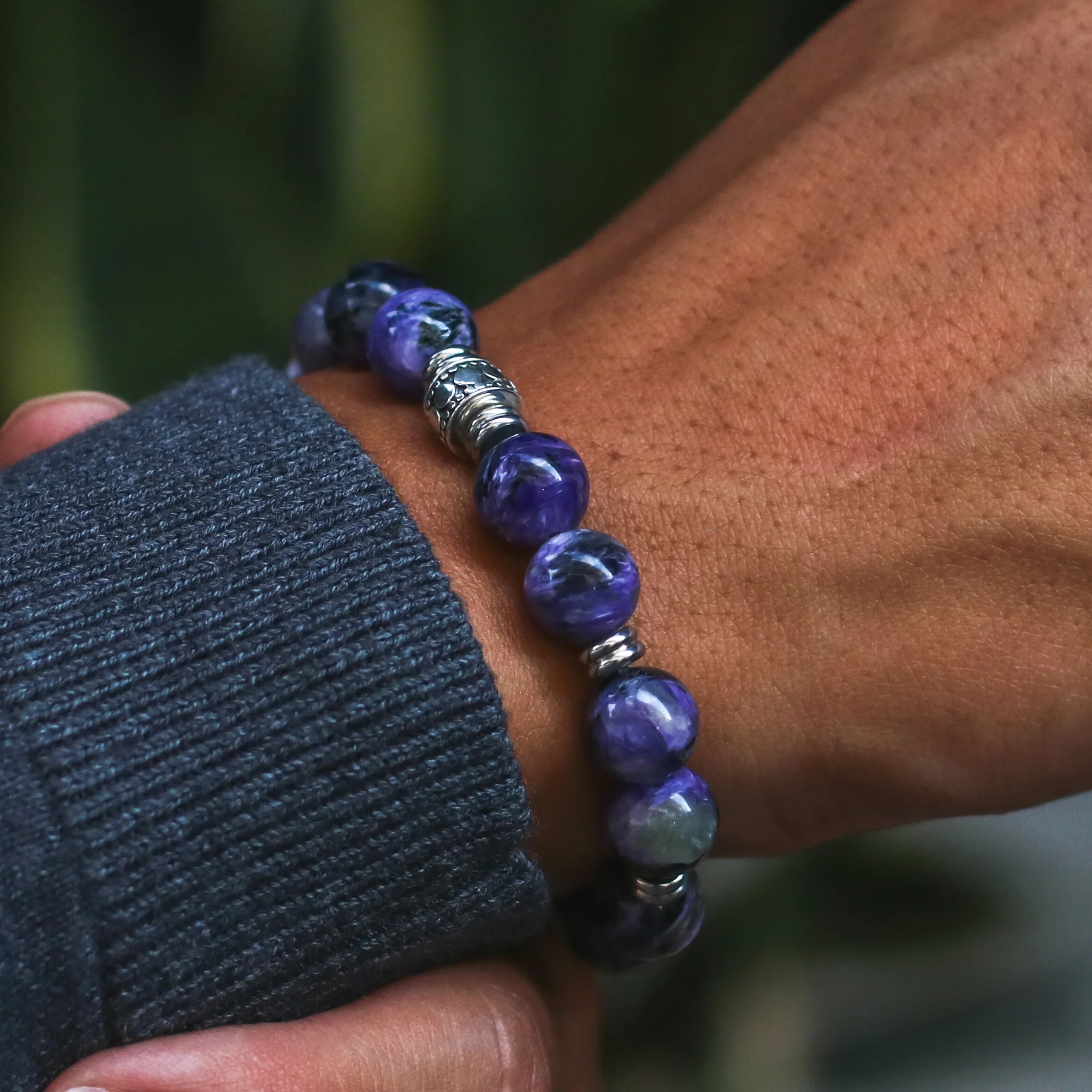 Stainless Steel Spacer Third Eye Chakra Bracelet - Image 3