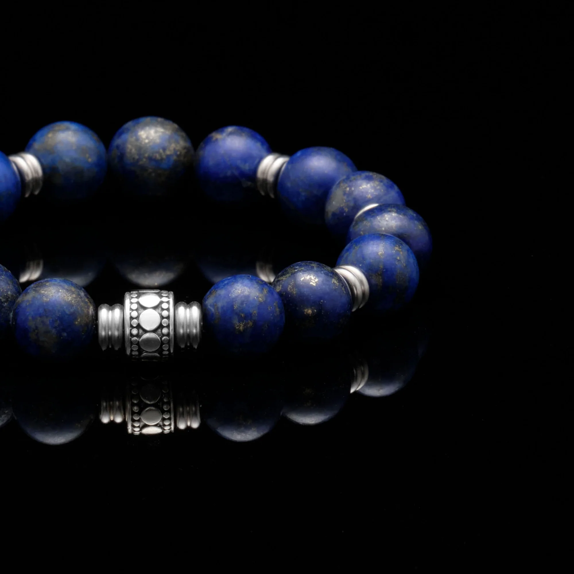 Stainless Steel Spacer Throat Chakra Bracelet - Image 2