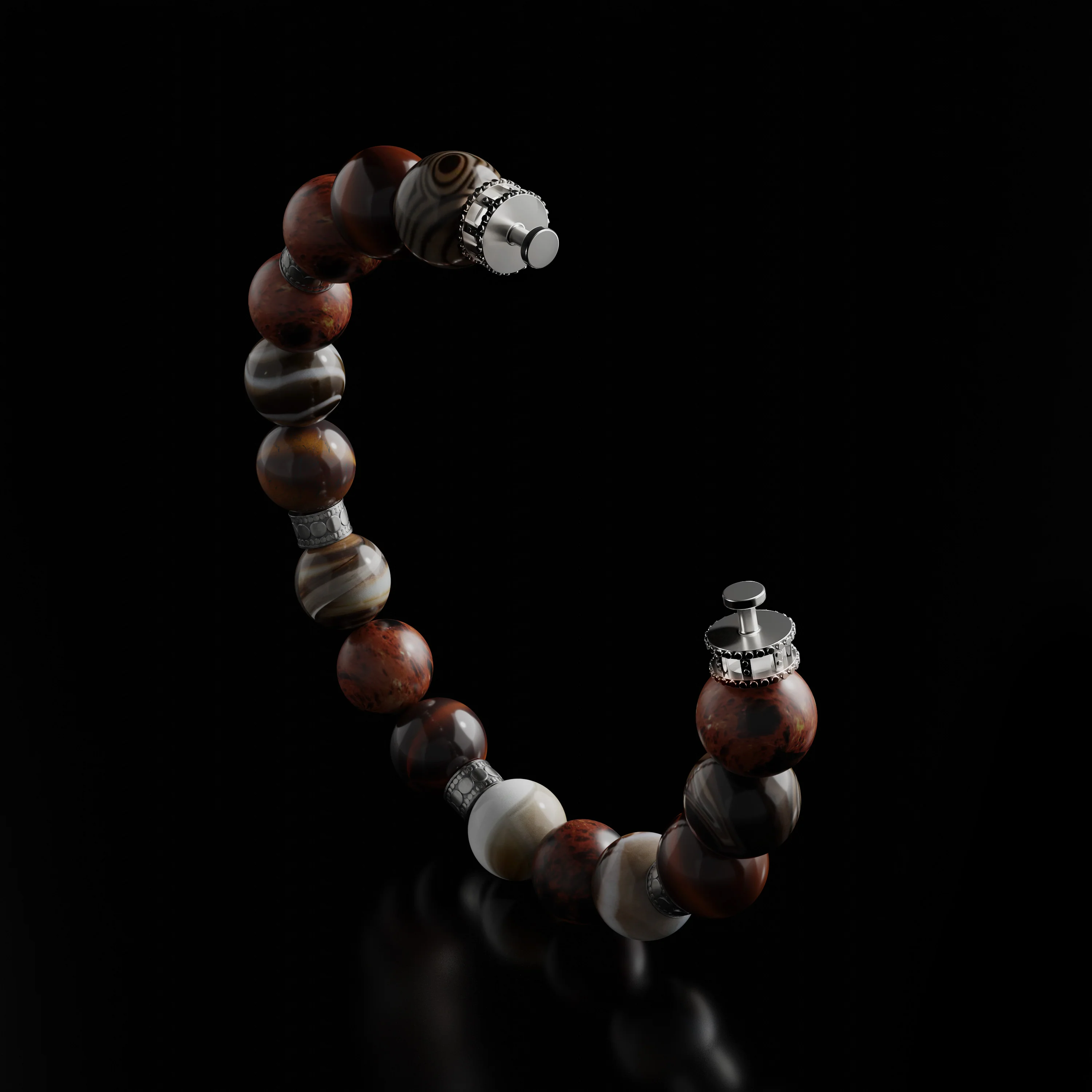 Sterling Silver Beaded Bracelet (Chain Only, without charm) - Image 6