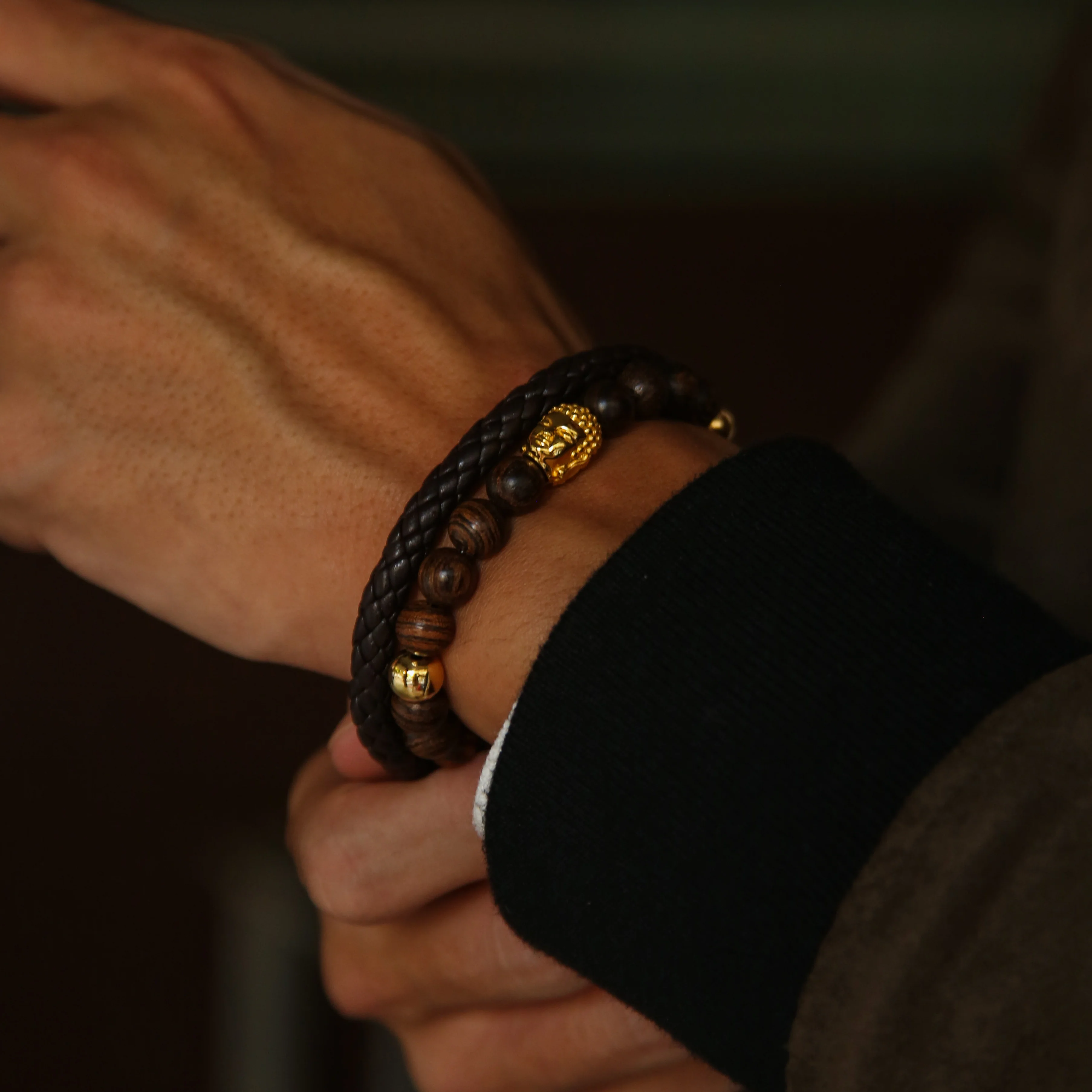 Dark Brown Leather Bracelet - Image 2