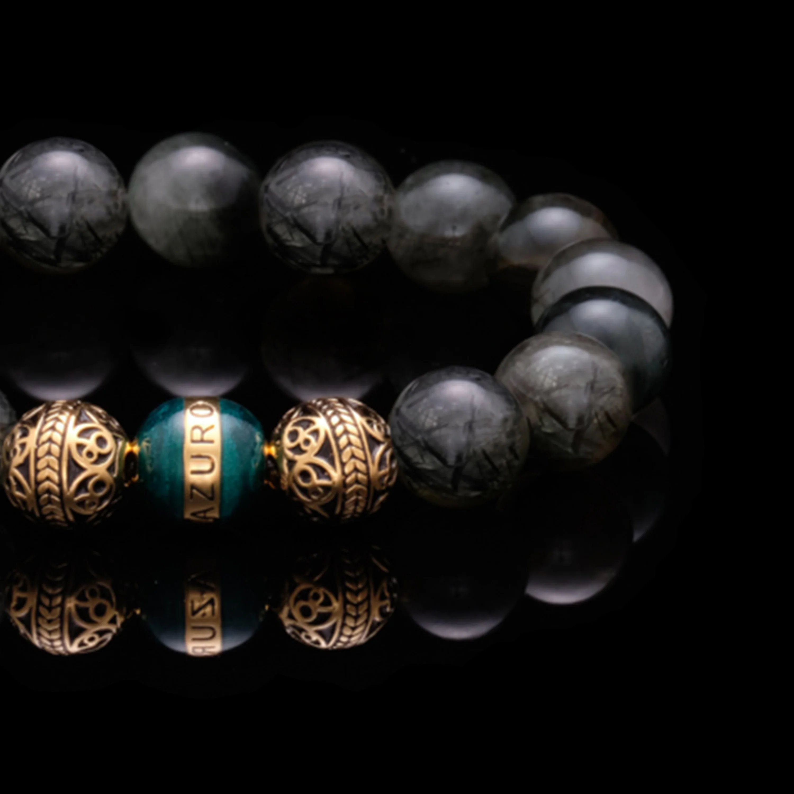 Gold enamel turquoise gaia bracelet - Image 2
