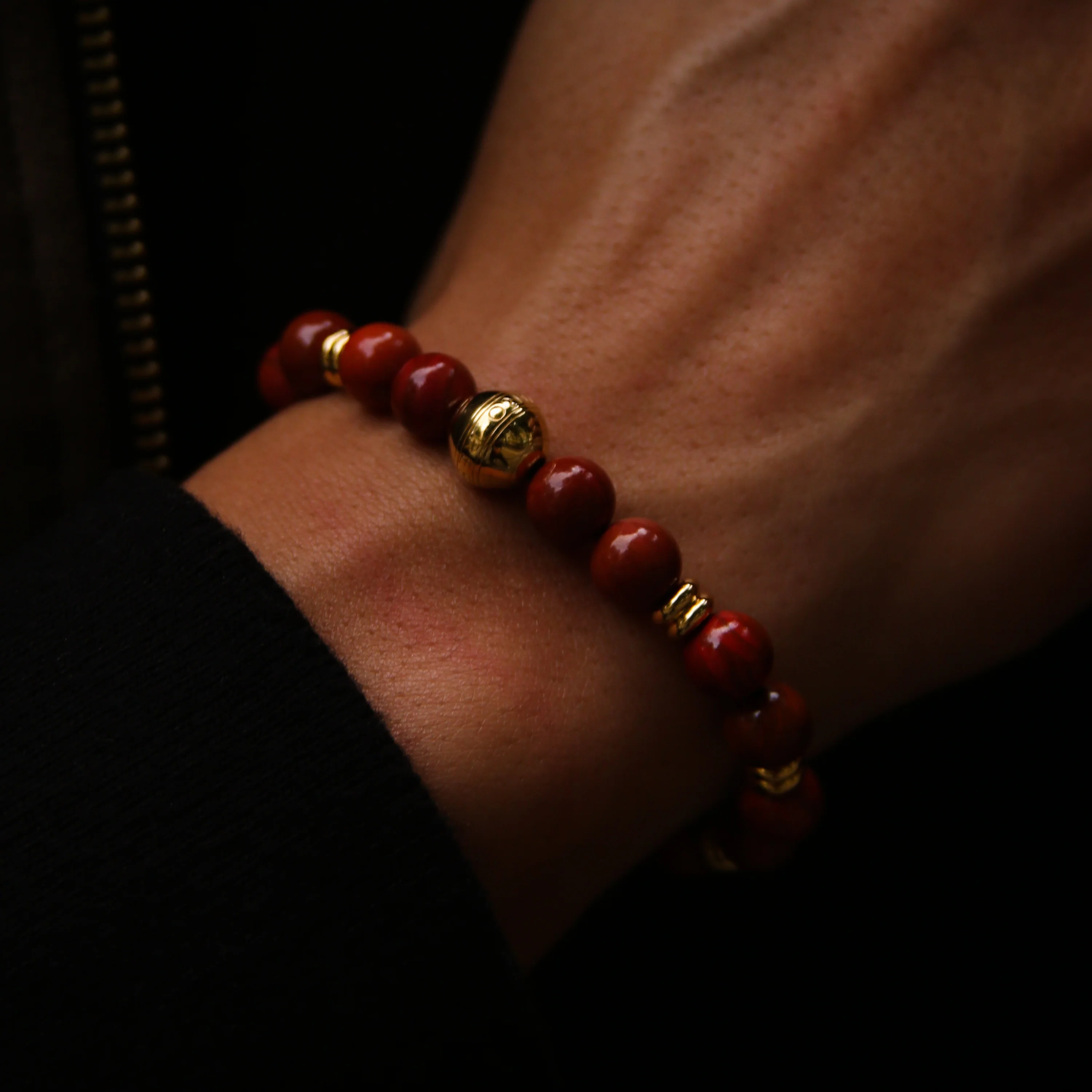 Gold Red Jasper Chakra Bracelet - Image 3
