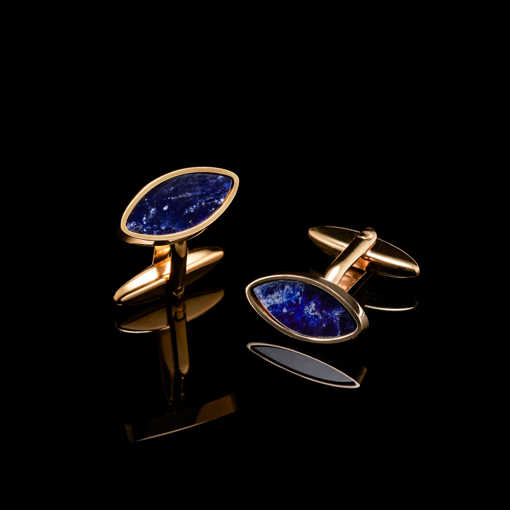 Gold Sodalite Eye Cufflinks