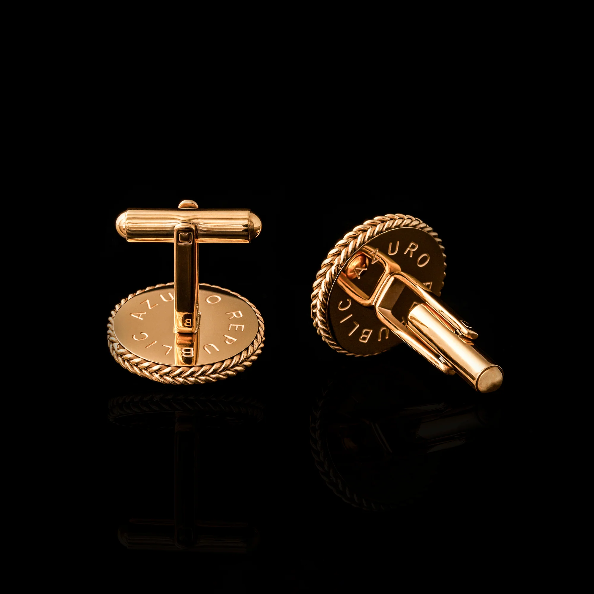 Gold Tiger Eye Leaf Cufflinks - Image 2