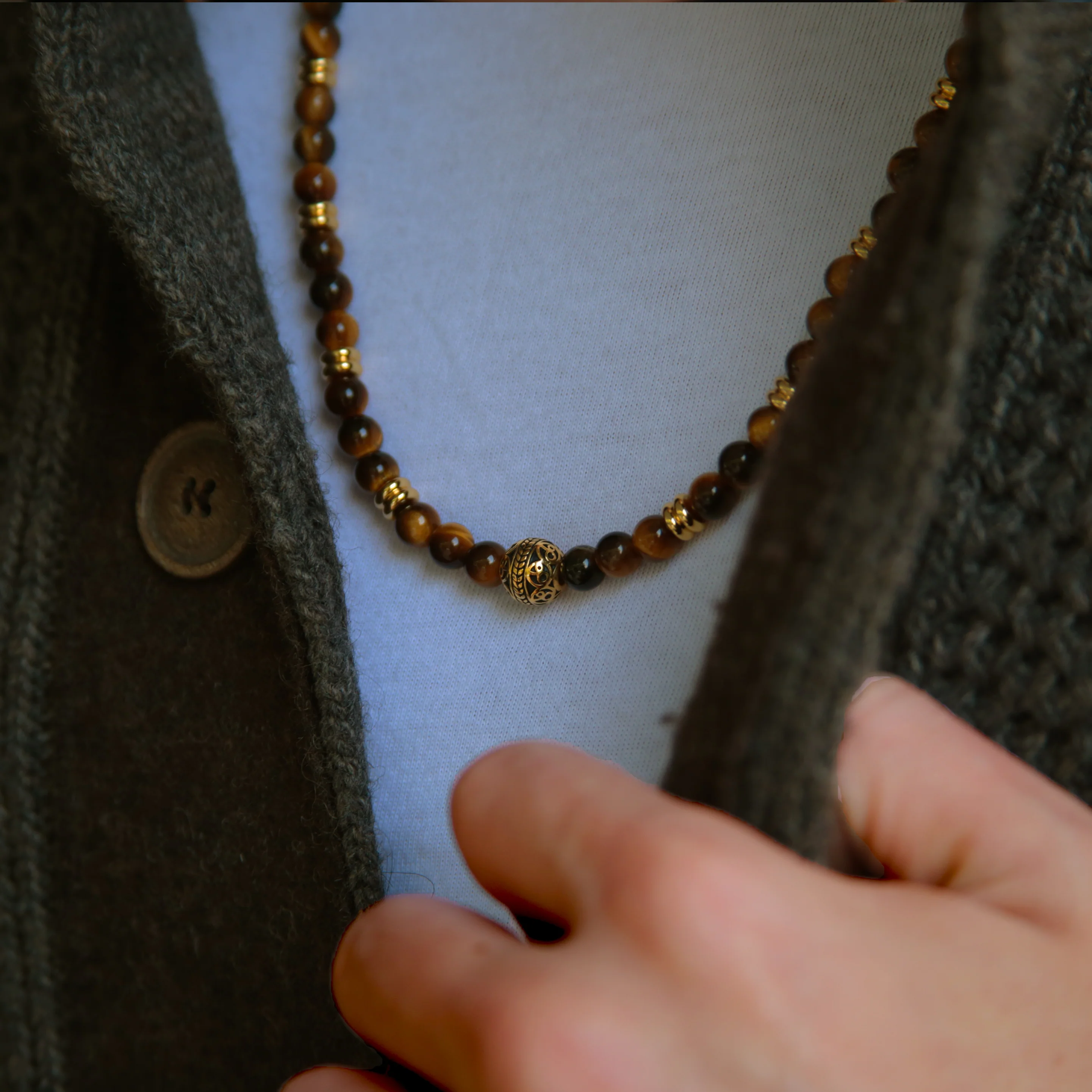 Gold Tiger Eye Crystal Necklace - Image 3
