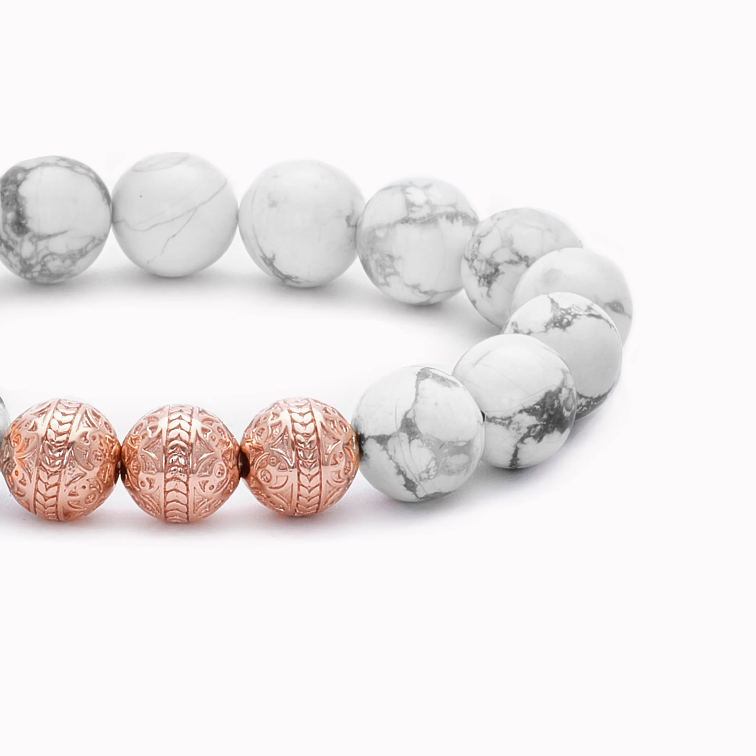 Rose Gold Classic Howlite Bracelet - Image 6