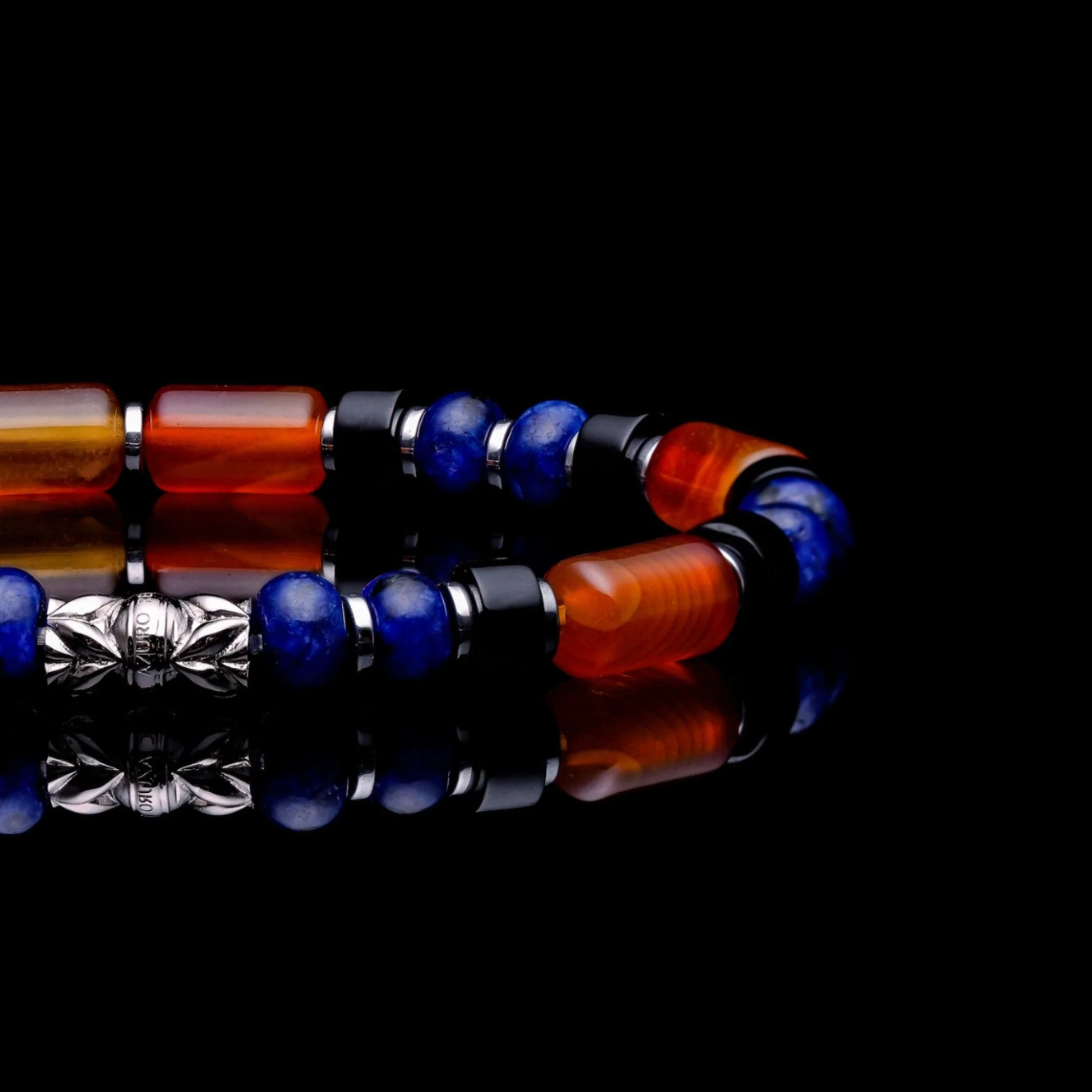 Kingfisher II | Agate, Lapis Beaded Bracelet - Image 2