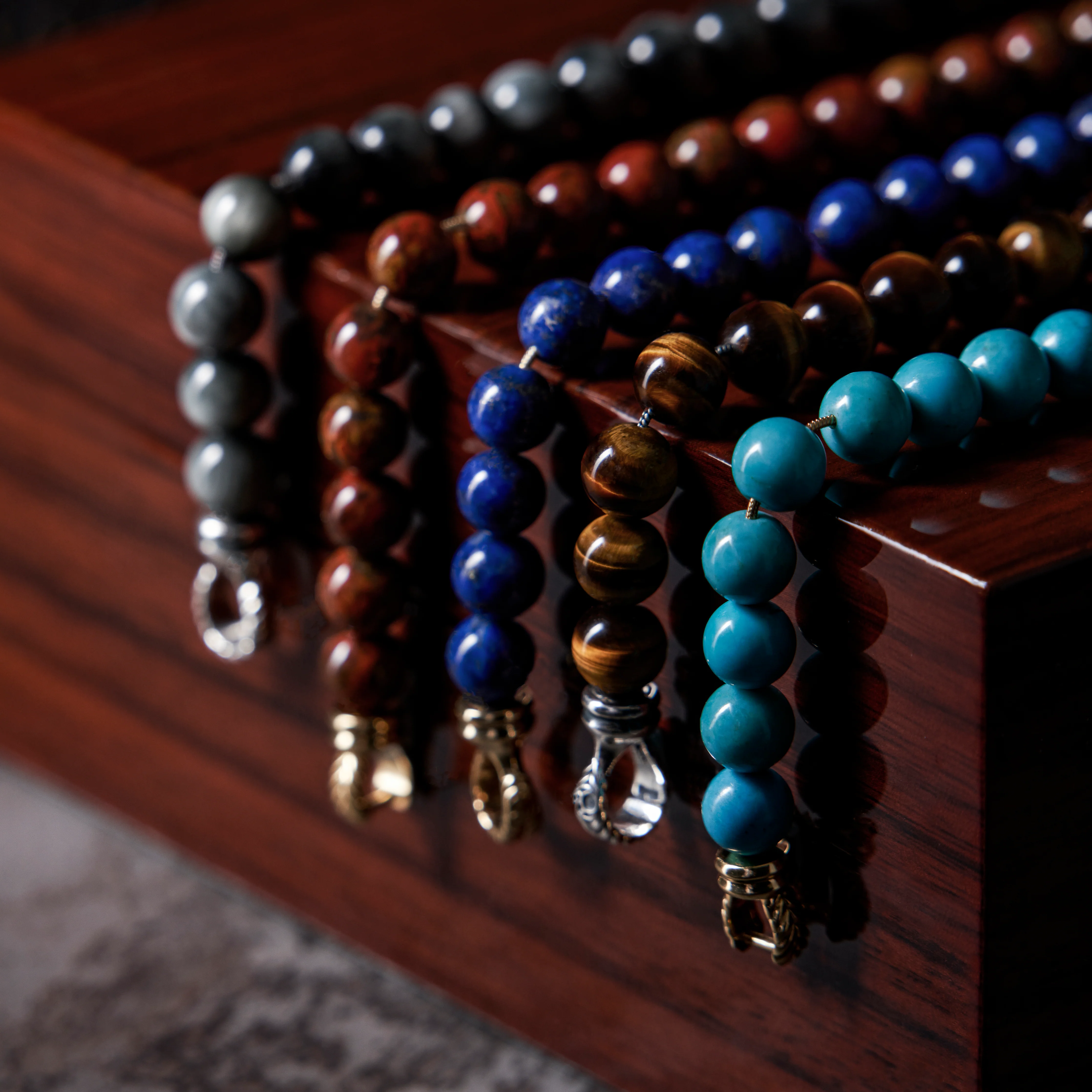 Laurel 18k Gold Turquoise Beaded Bracelet - Image 4