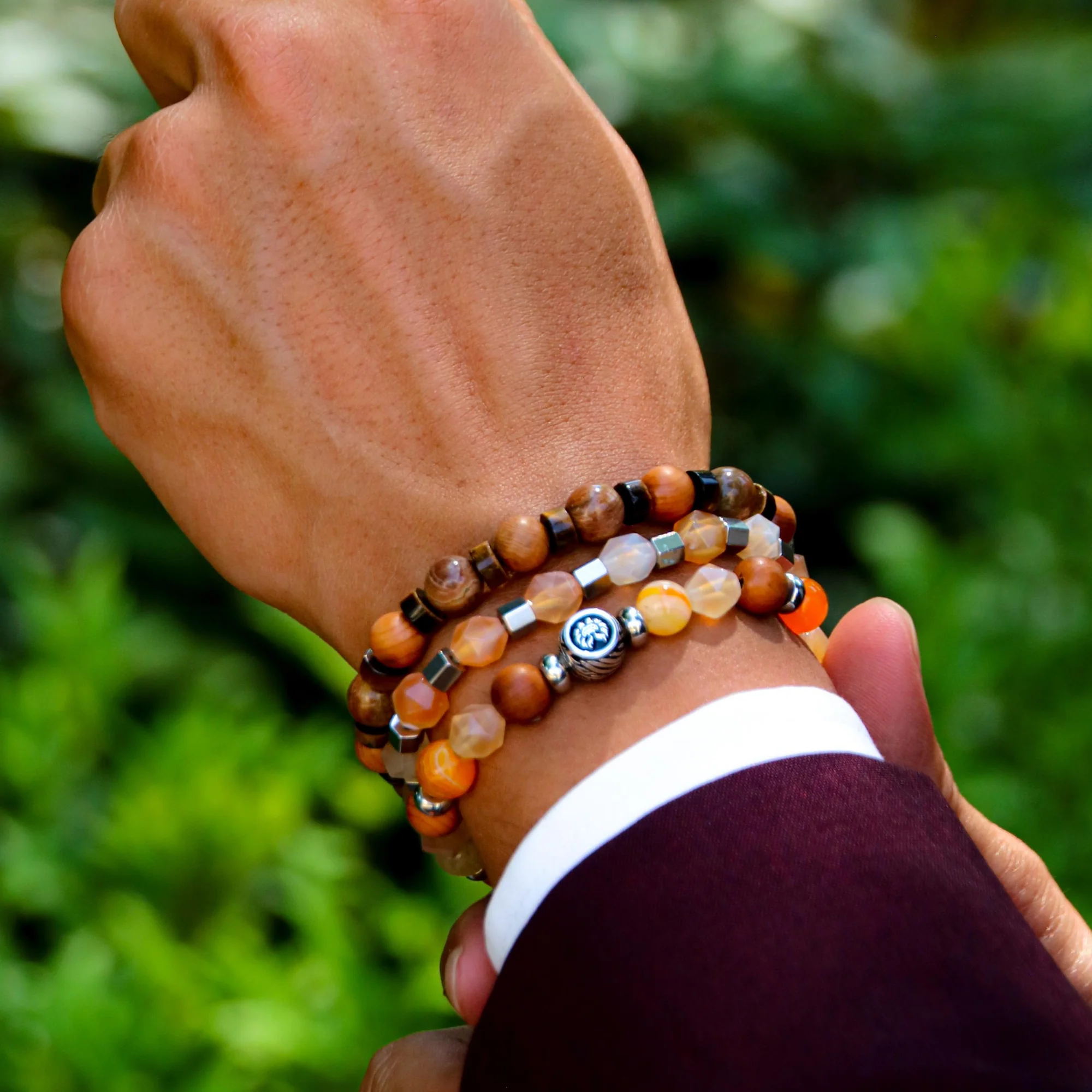 Old Fashioned | Emperor Obsidian Tiger Eye Sterling Silver Stack Bracelet - Image 3