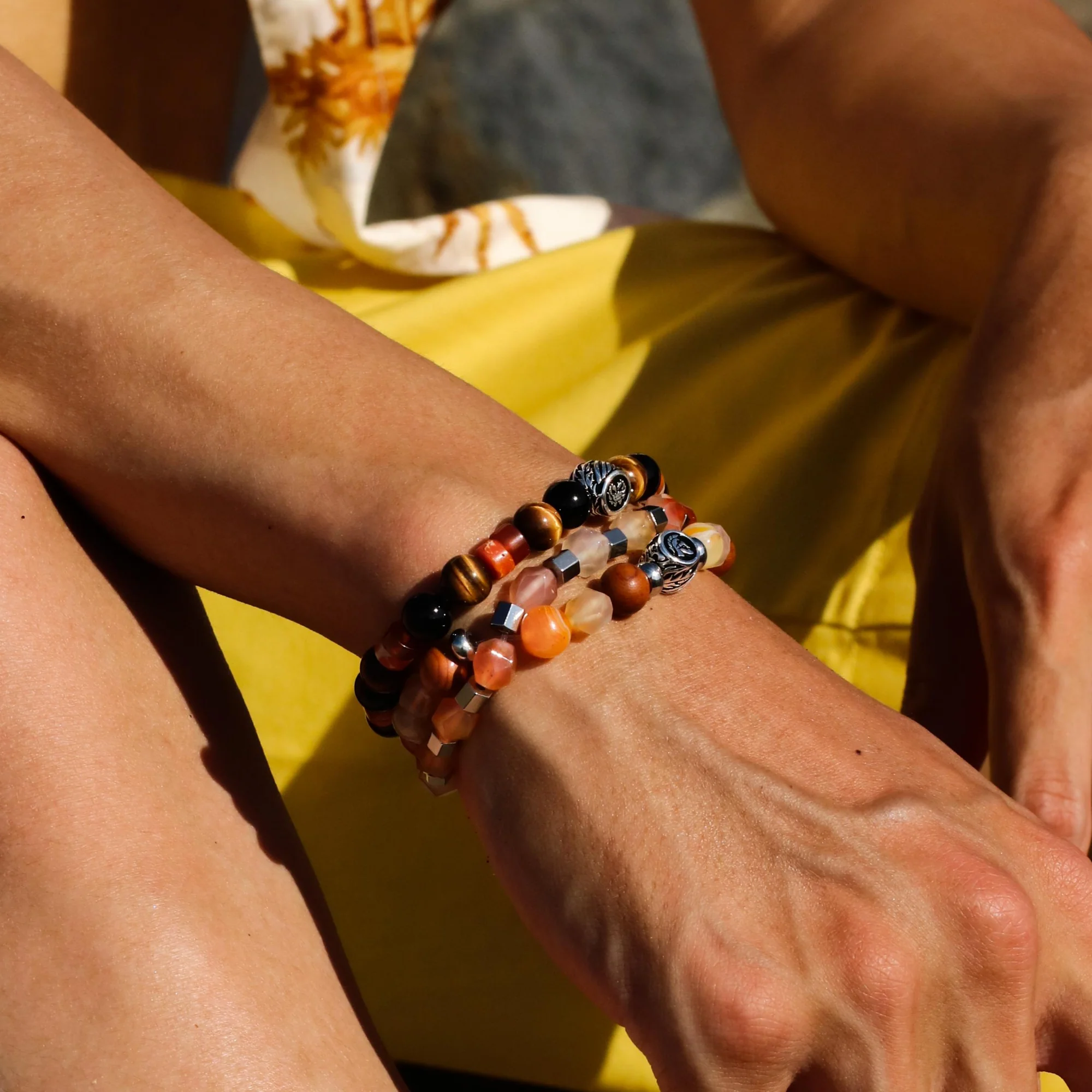Old Fashioned | Emperor Obsidian Tiger Eye Sterling Silver Stack Bracelet - Image 4