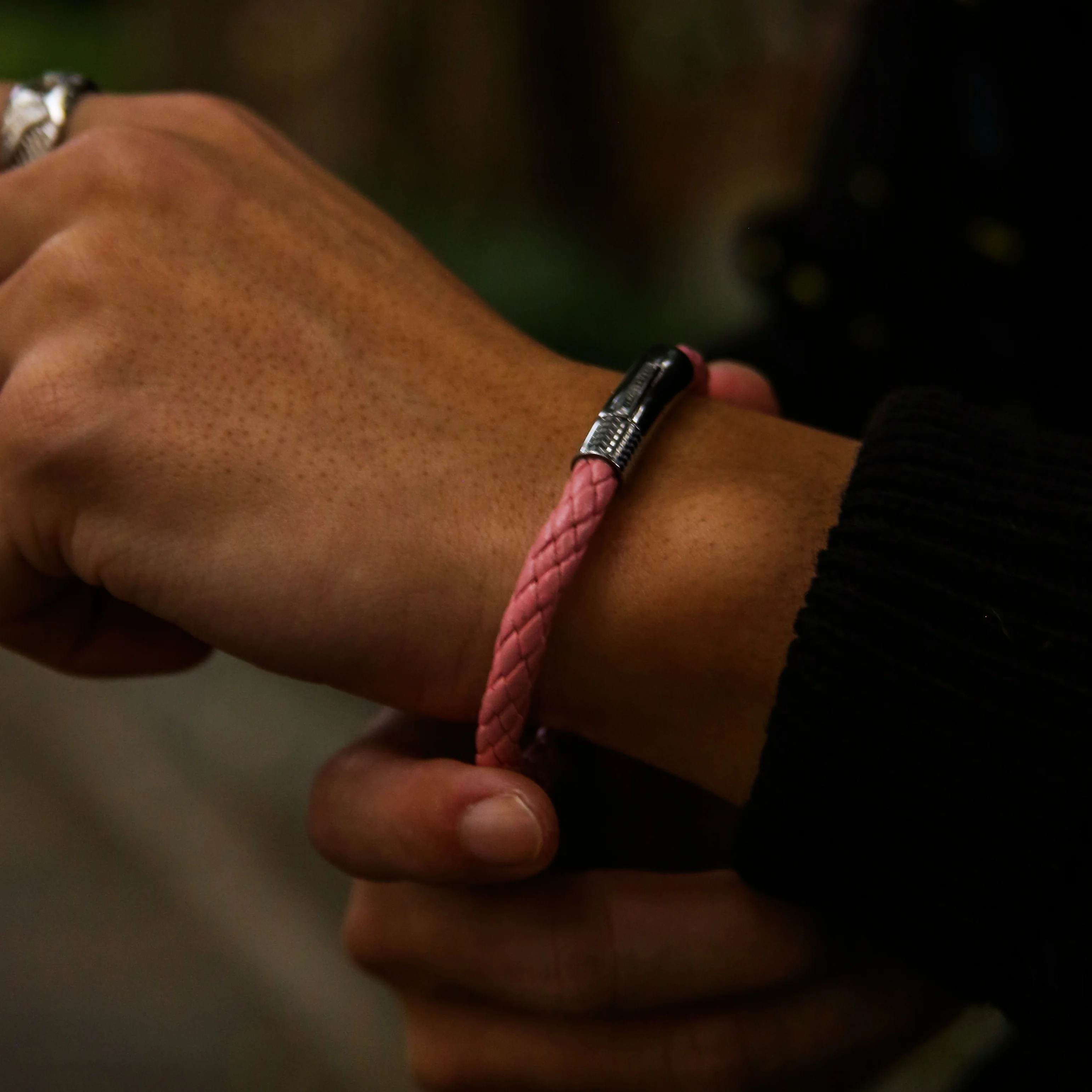 Pink Leather Bracelet - Image 3