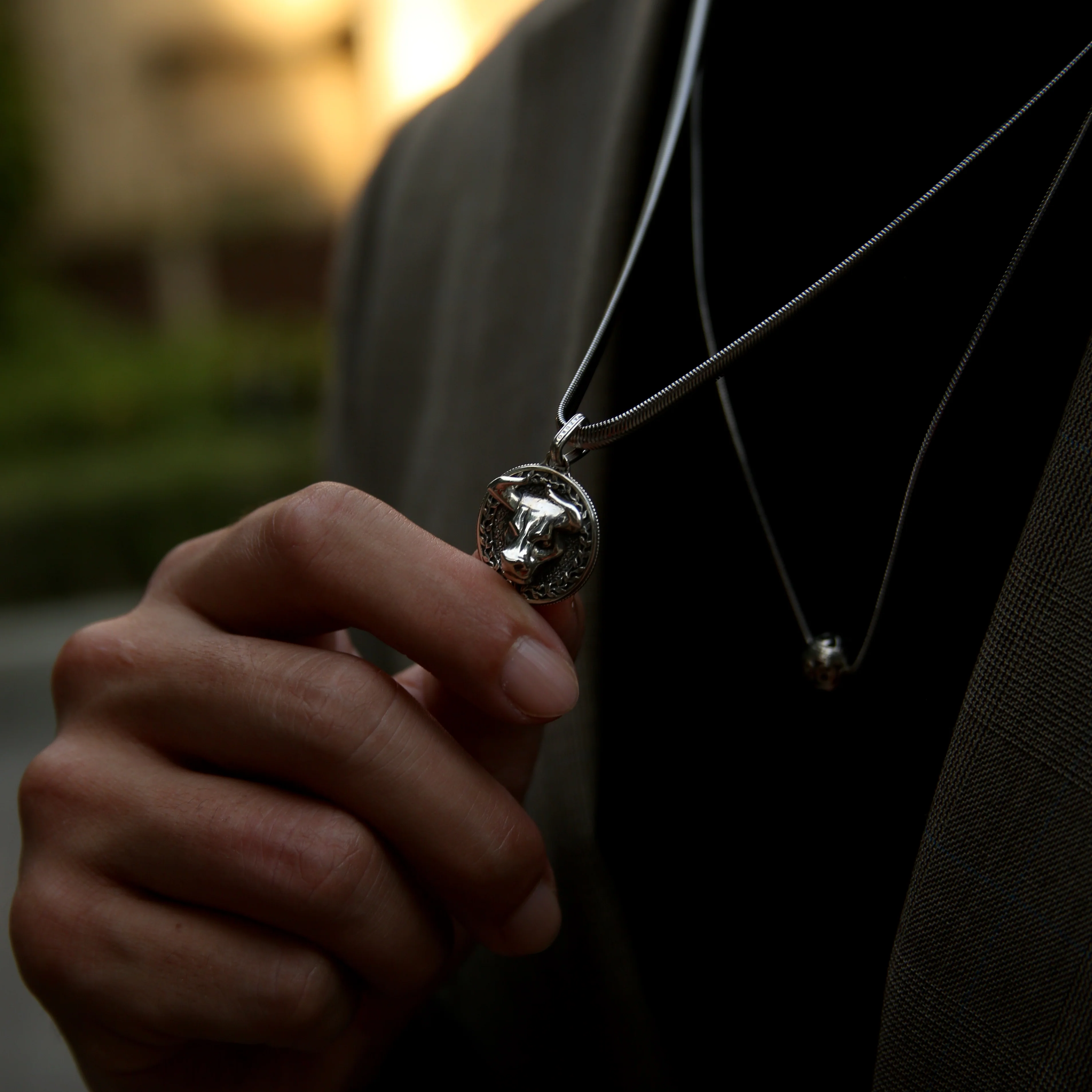 Bull Silver Pendant Necklace - Image 5