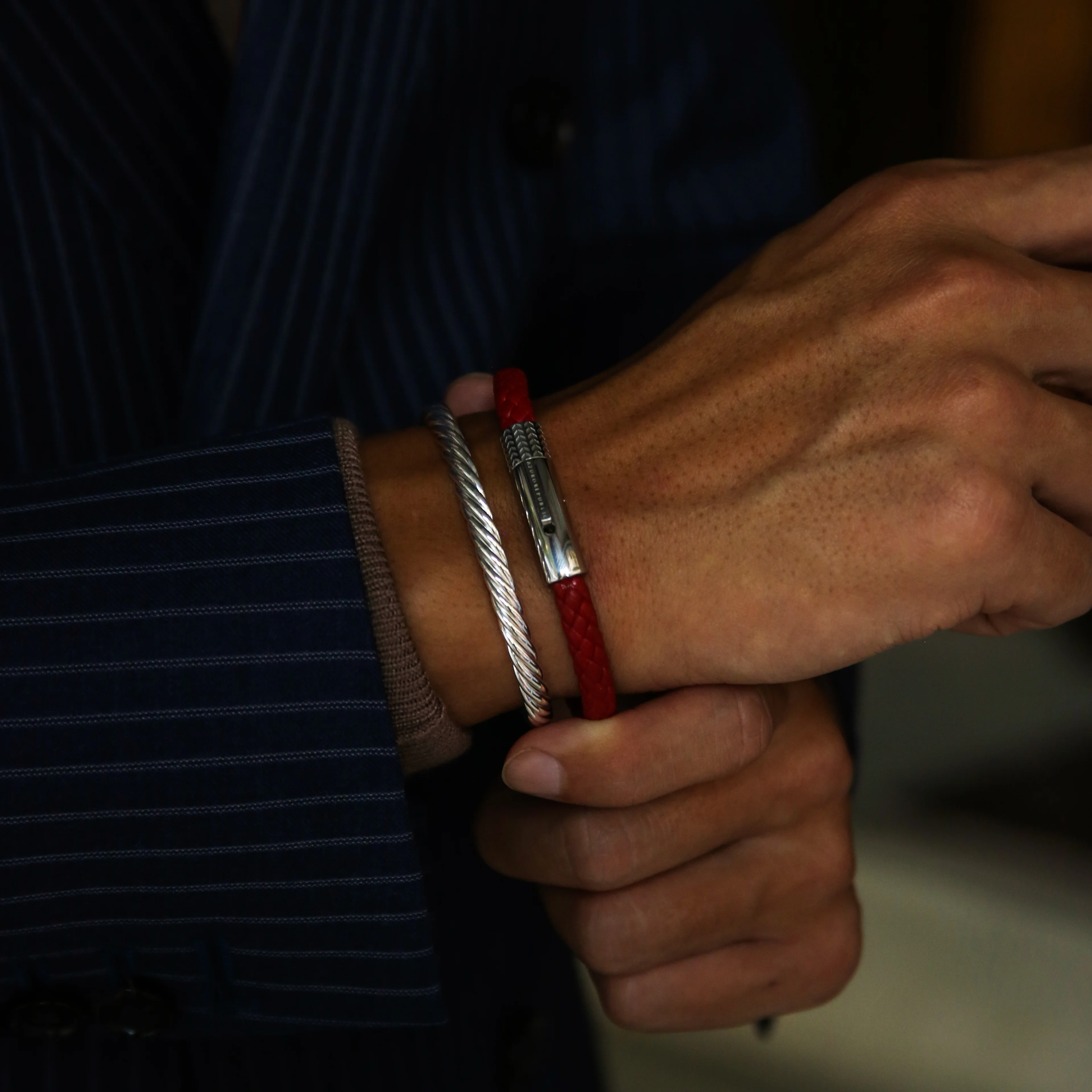 Red Leather Bracelet - Image 4