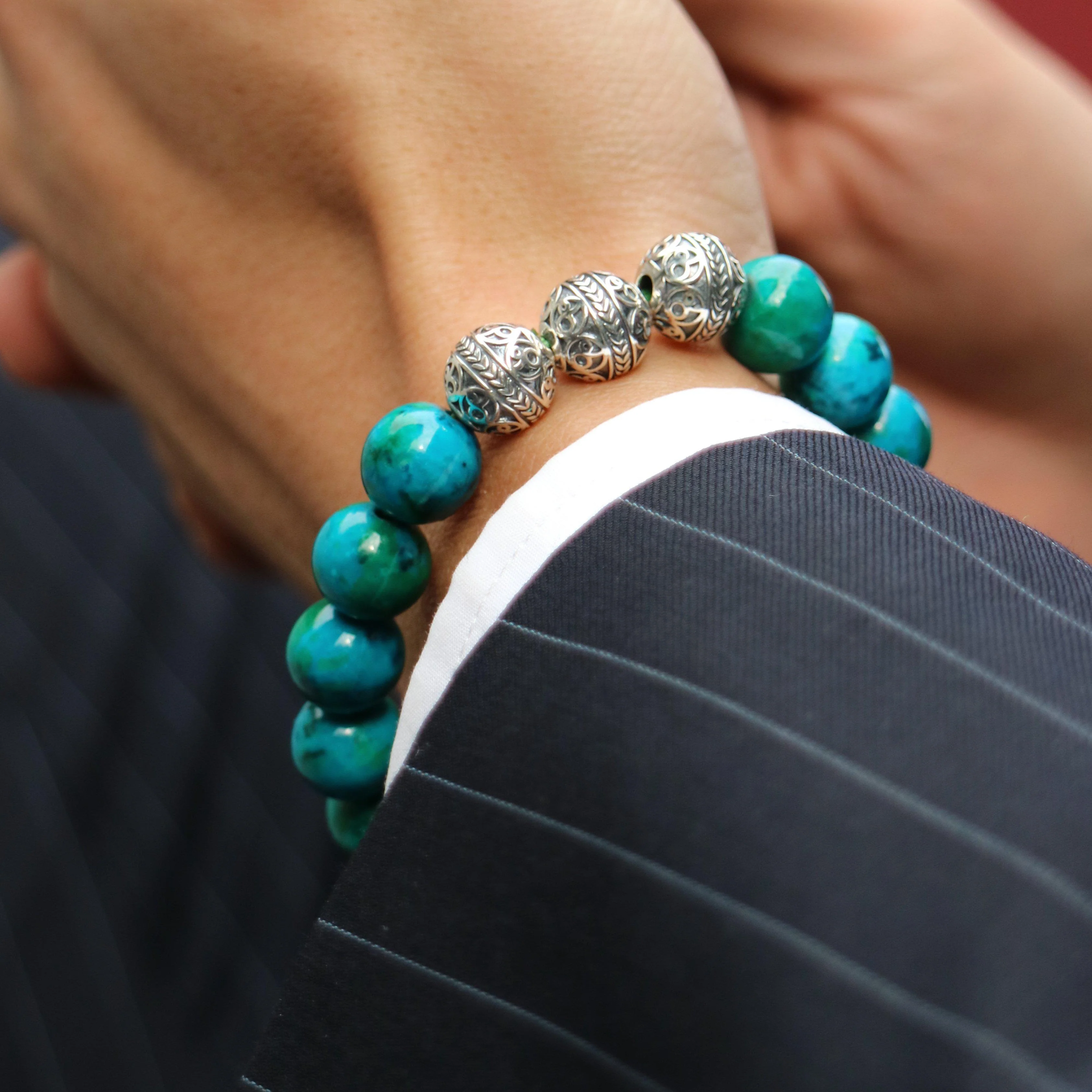 Classic Silver Turquoise Bracelet - Image 3