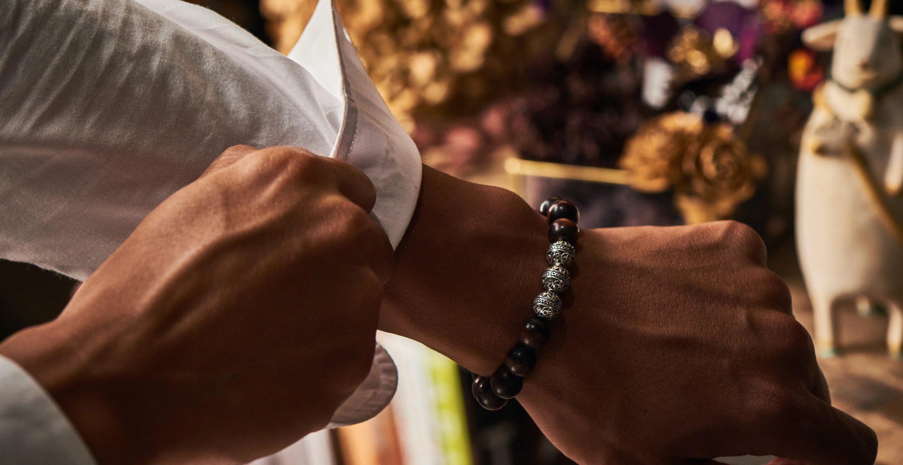 SILVER CLASSIC MATT RED TIGER EYE BRACELET - Image 5