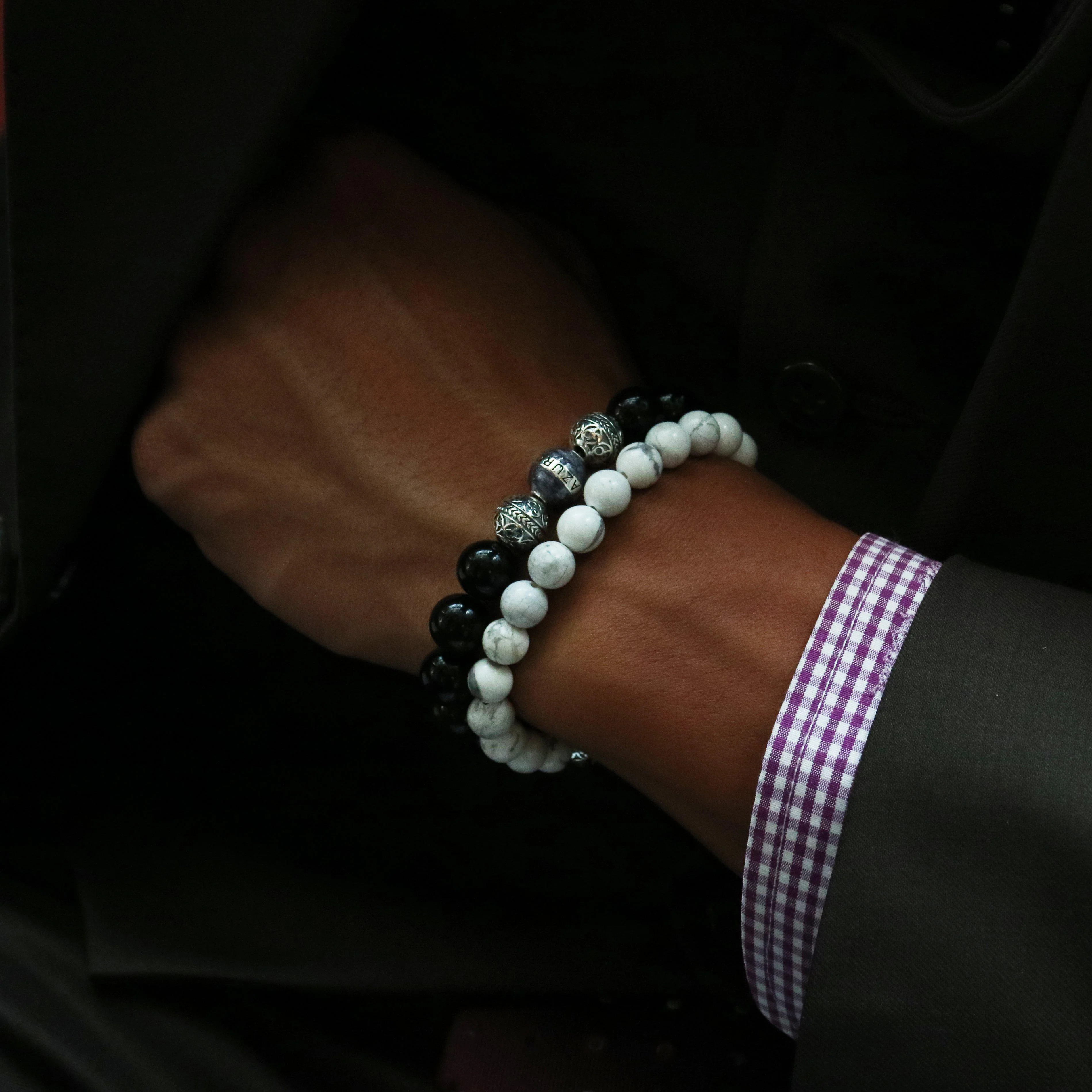 Silver Enamel Grey Obsidian - Image 3