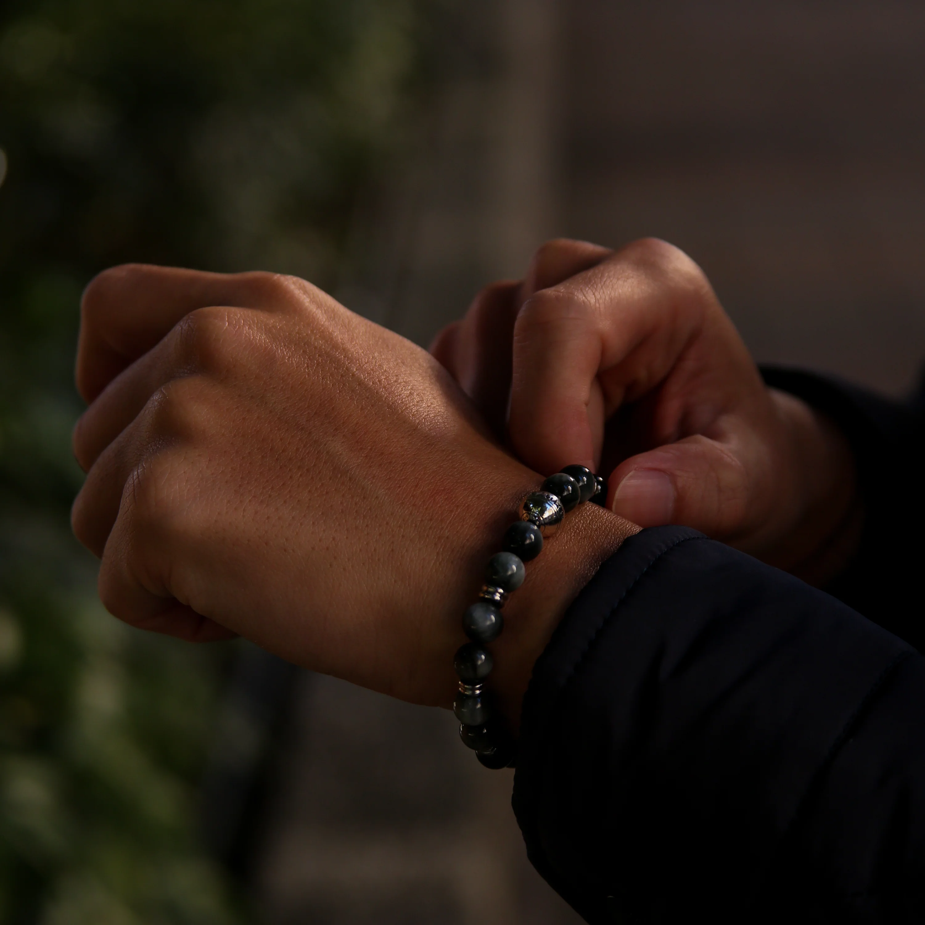 Silver Hawk Eye Chakra Bracelet - Image 2