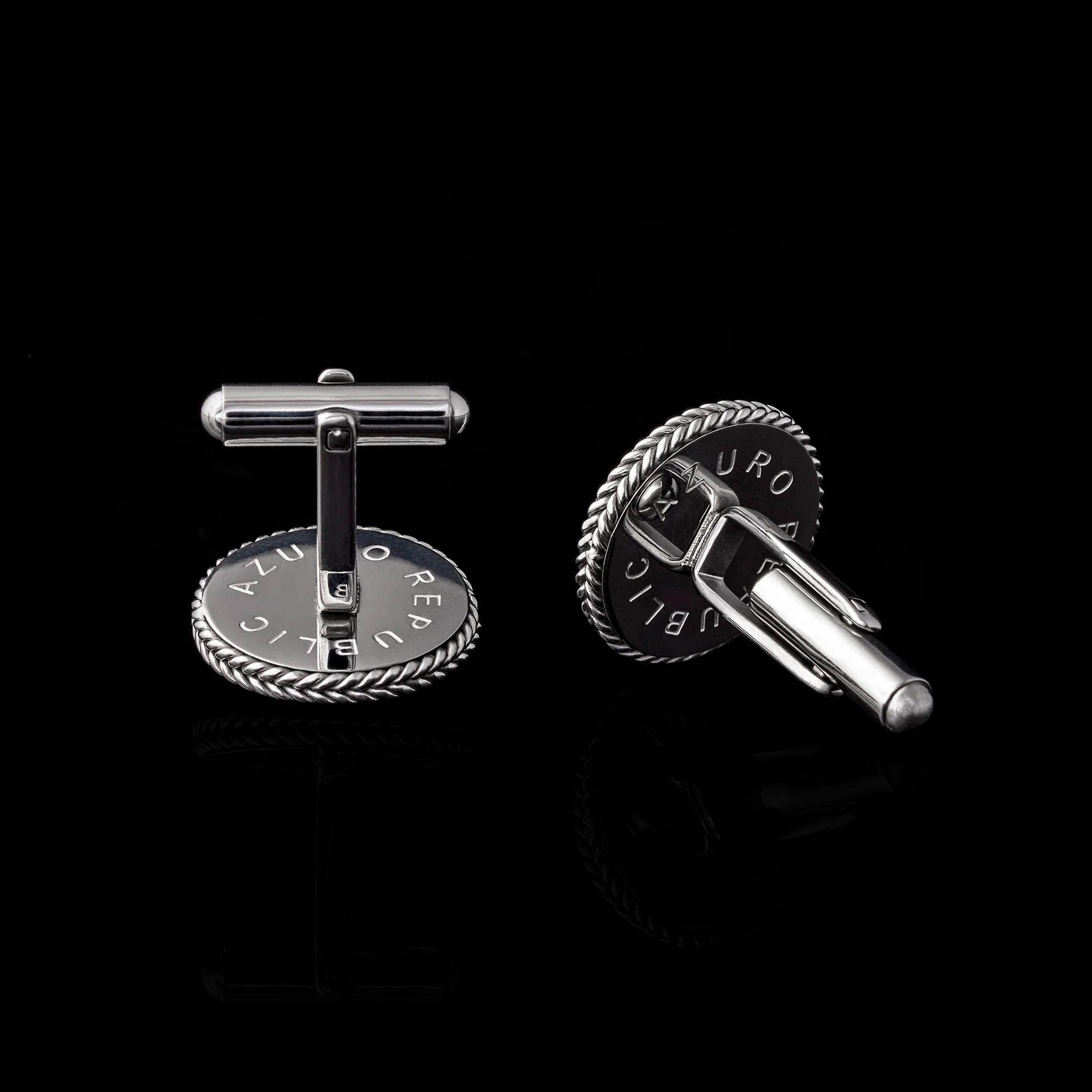 Silver Red Mookaite Leaf Cufflinks - Image 2