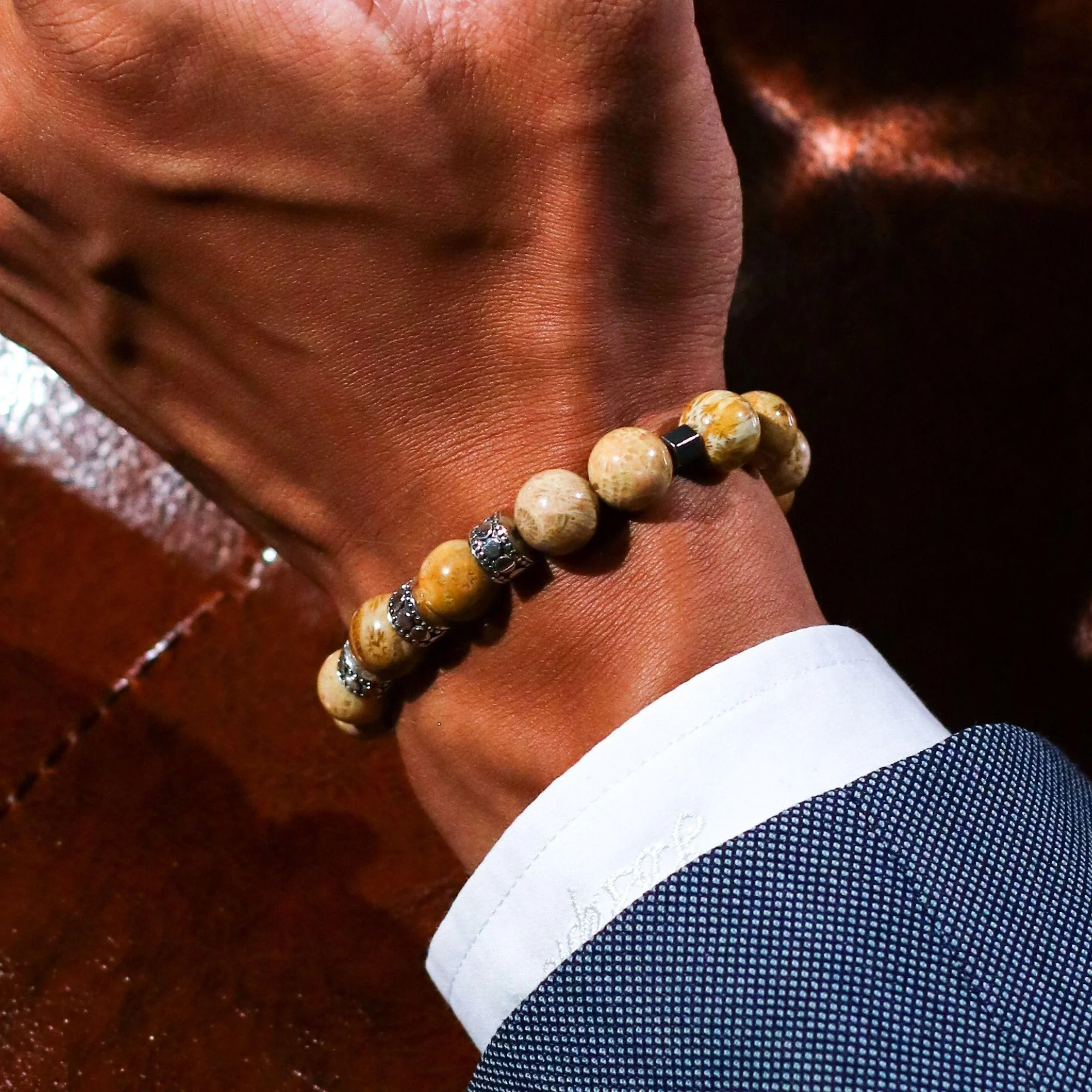 Silver Spacer Solar Plexus Chakra Bracelet - Image 3