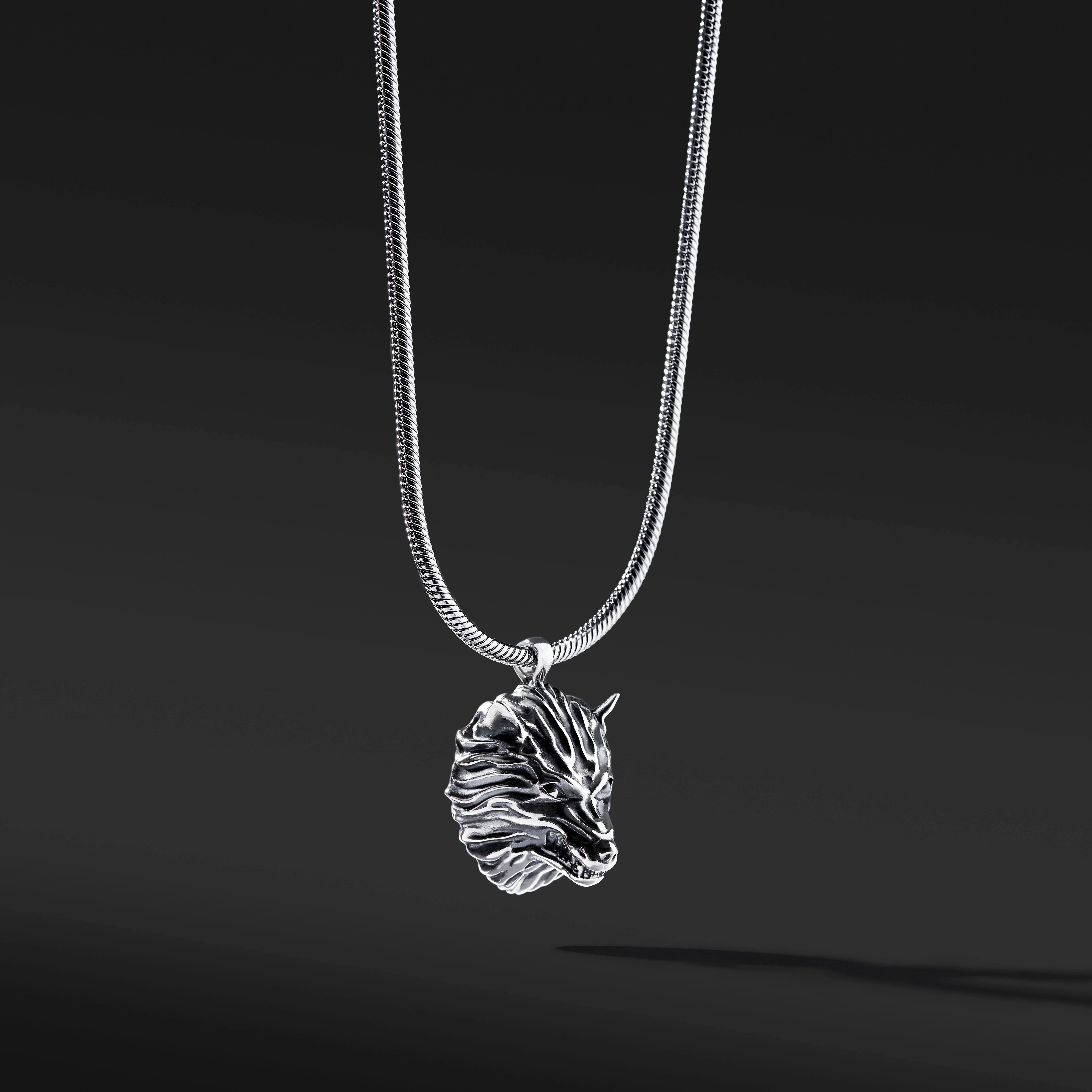 Silver Wolf Pendant Necklace - Image 3