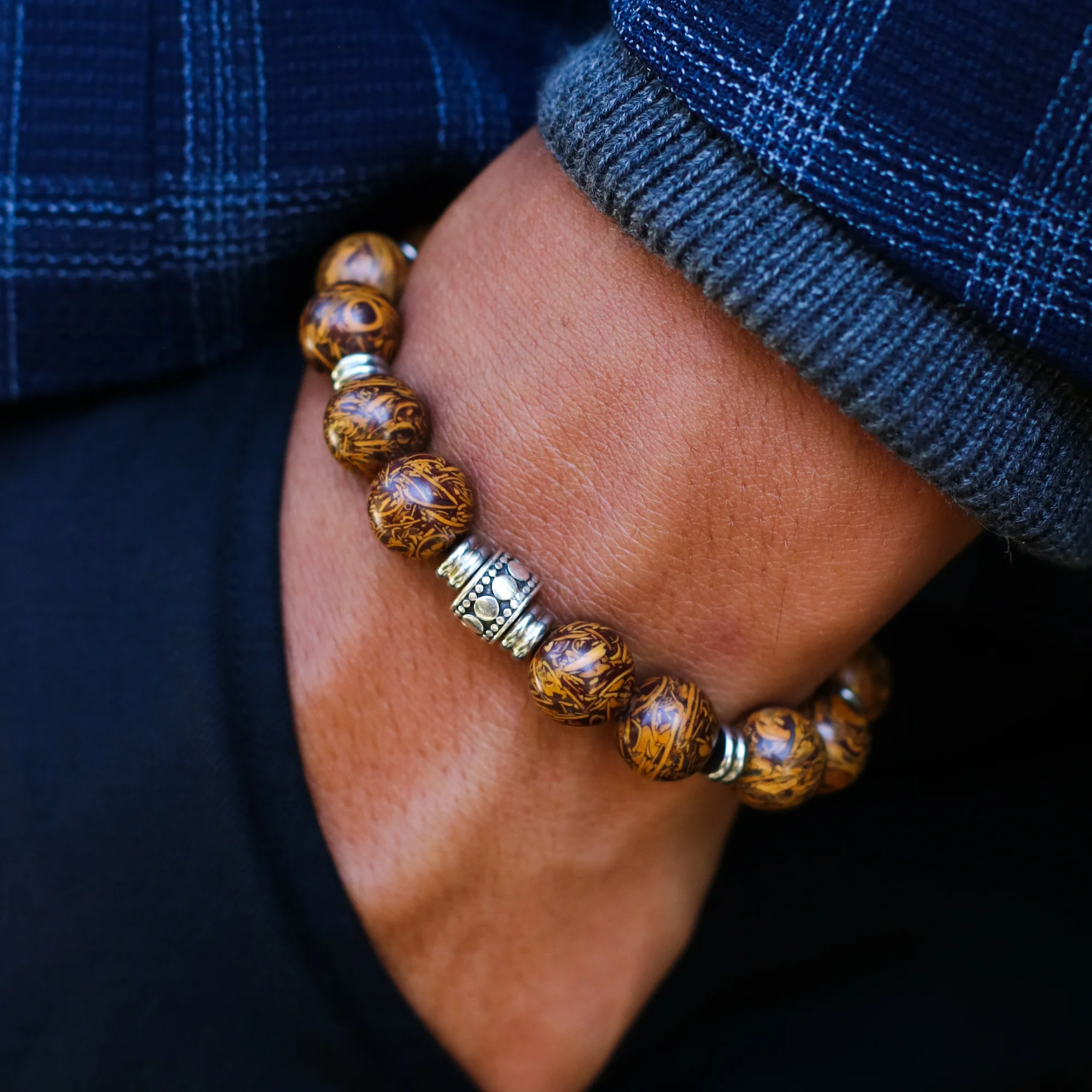 Stainless Steel Spacer Sacral Chakra Bracelet - Image 3
