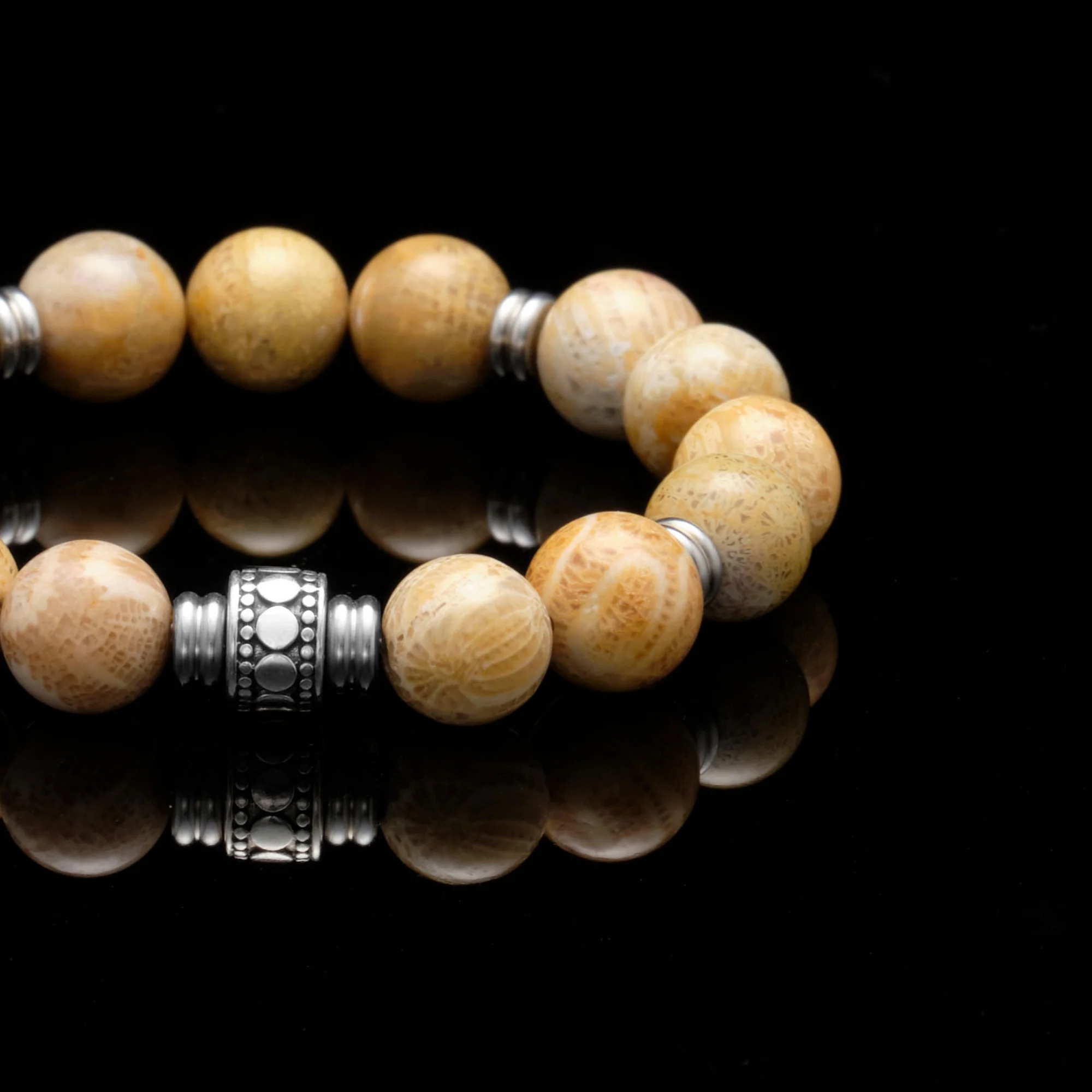 Stainless Steel Spacer Solar Plexus Chakra Bracelet - Image 2