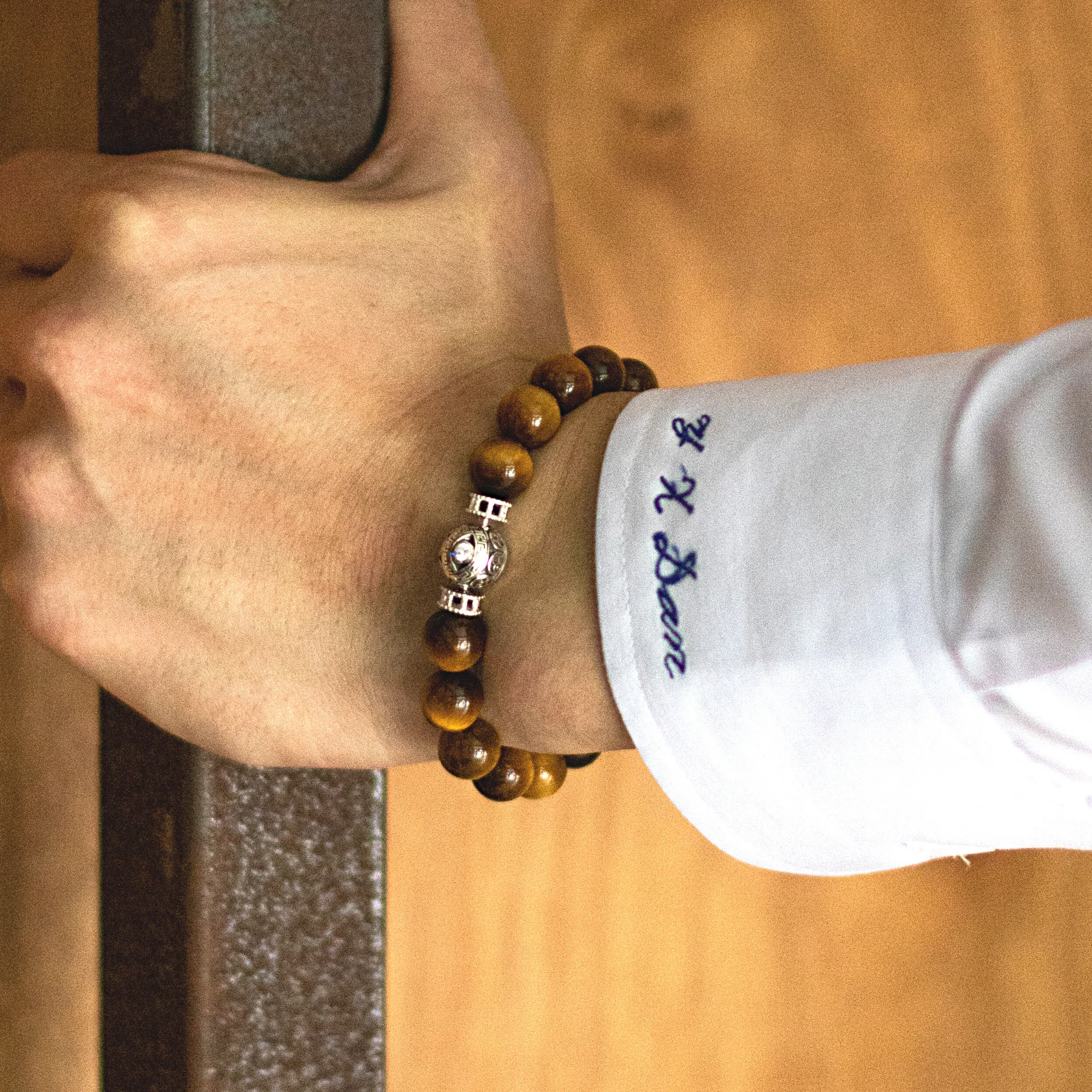 The Silver White Evil Eye Tiger Eye Bracelet - Image 3