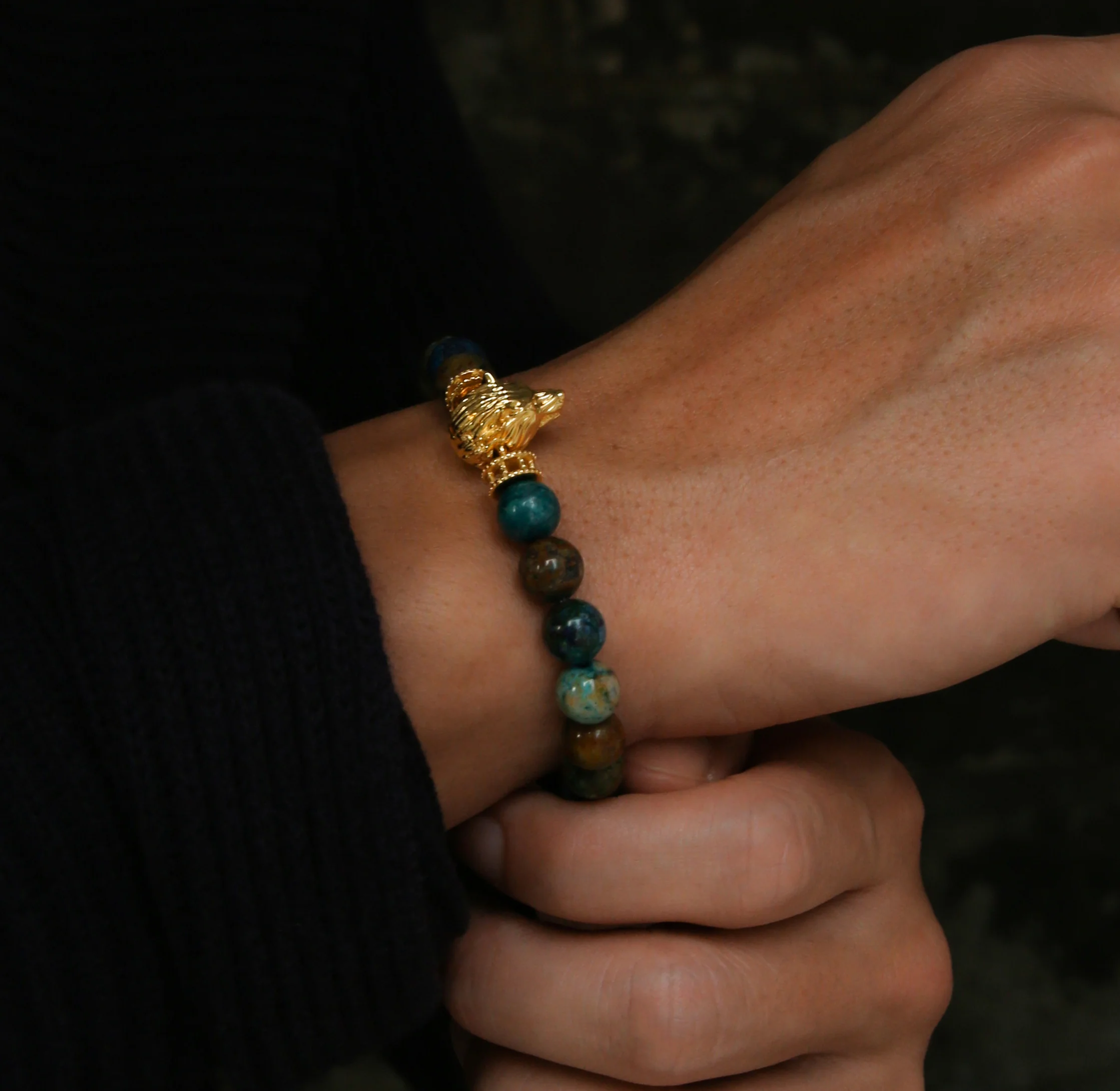 The Forest Wolf | Azurite Wolf Bracelet - Image 4