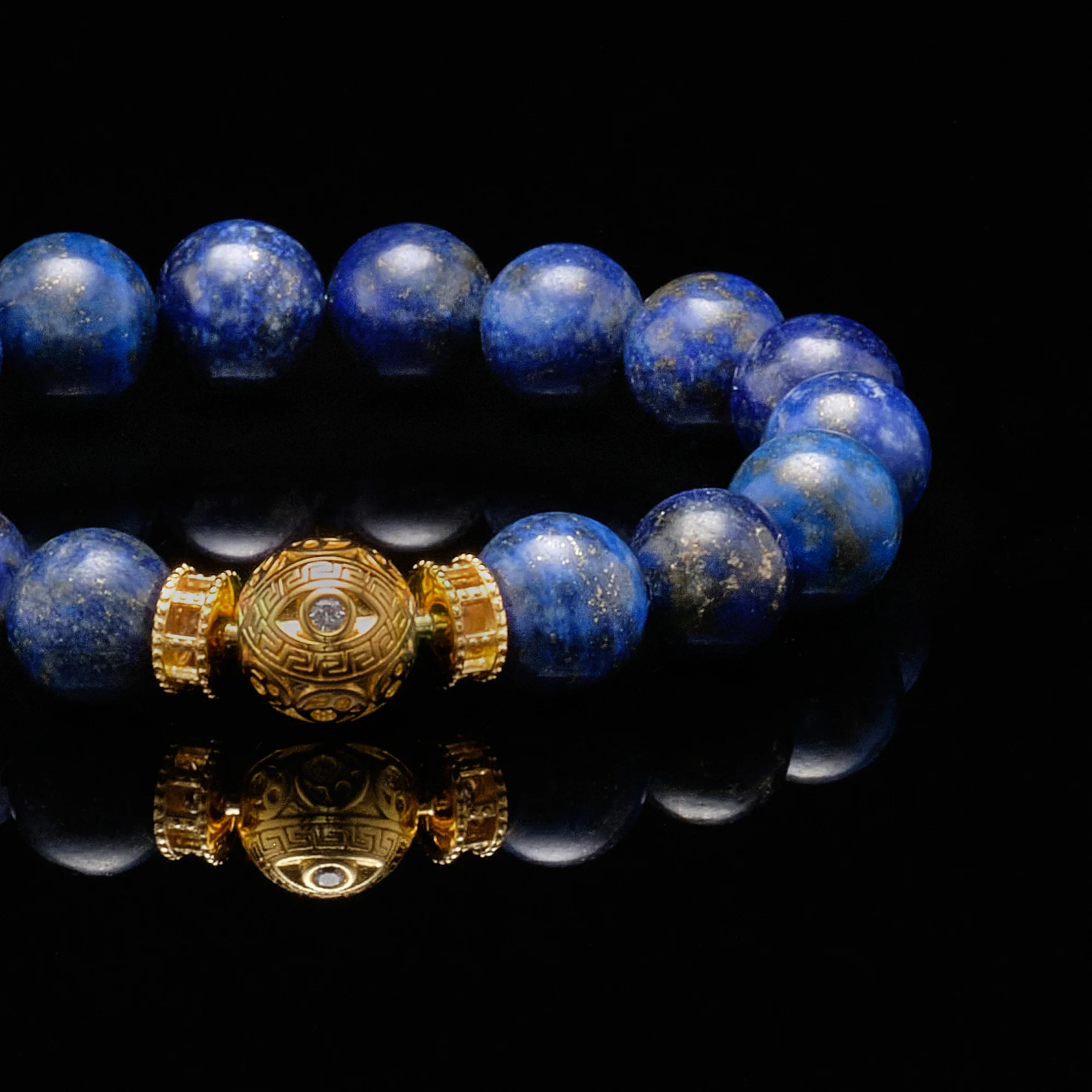 The Gold Lapis Lazuli Evil Eye Bracelet - Image 3