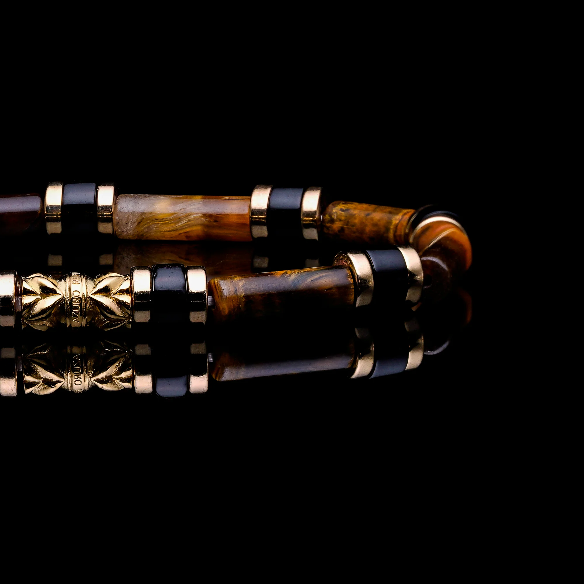 The Lava | Tiger Eye, Onyx Beaded Bracelet - Image 2