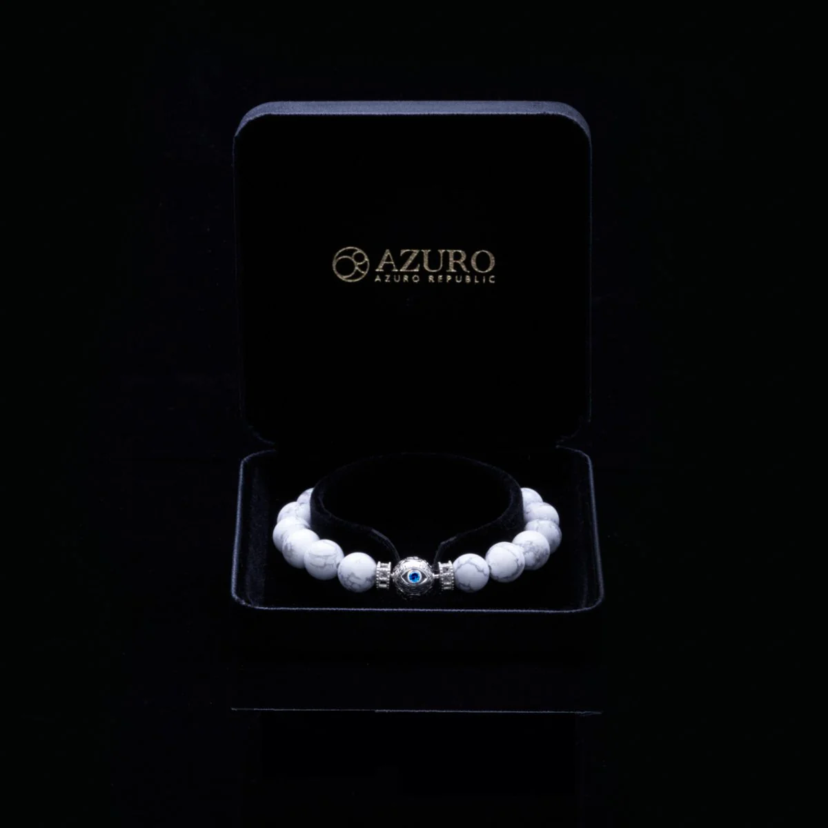The Silver Blue Evil Eye Howlite Bracelet - Image 4