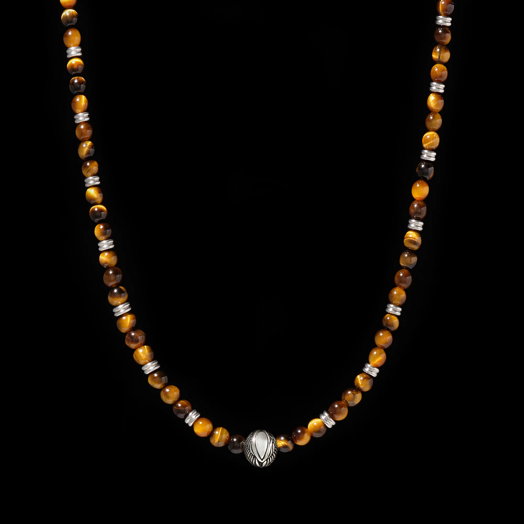 Beaded Angel Wing Necklace with Tiger Eye - Image 5