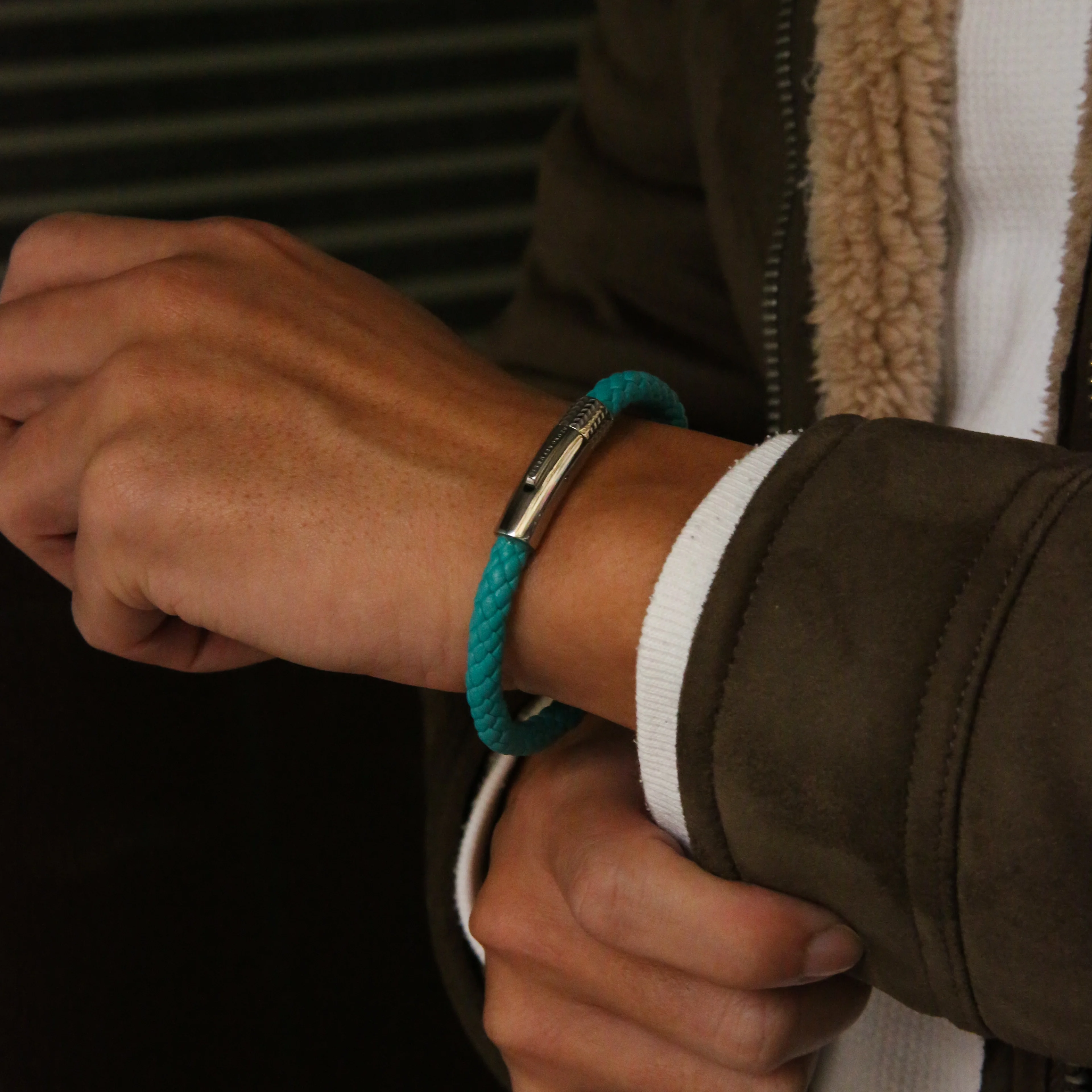 Turquoise Leather Bracelet - Image 2