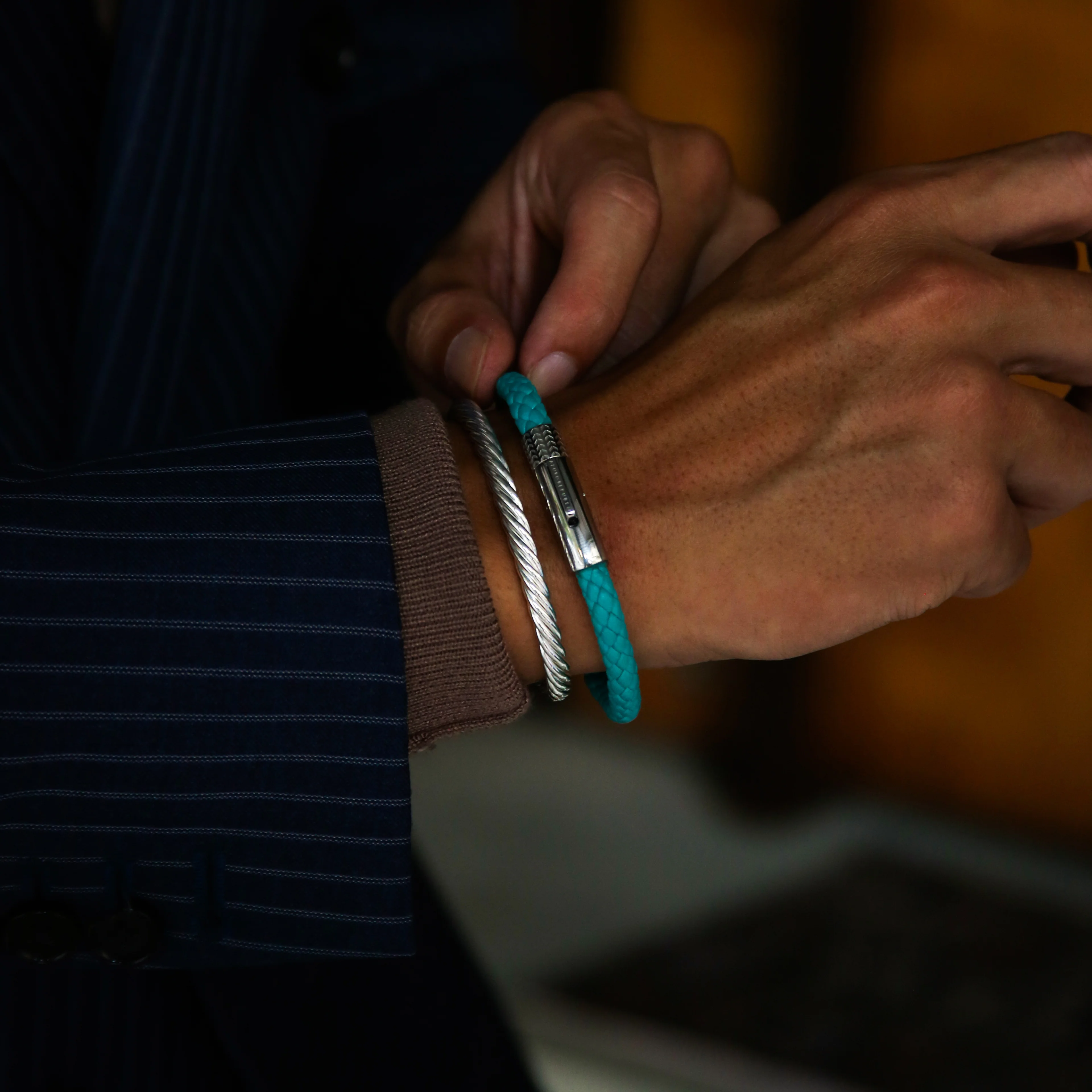 Turquoise Leather Bracelet - Image 3