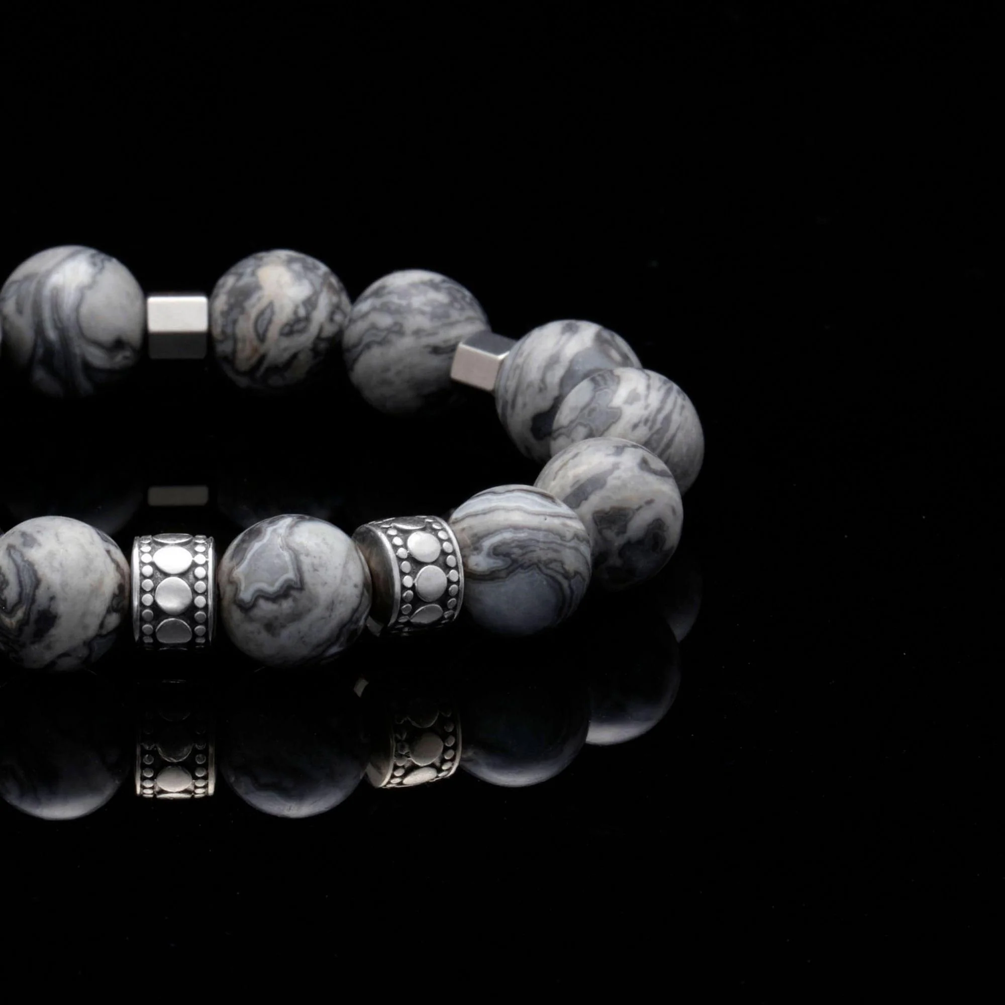 Silver Spacer Crown Chakra Bracelet - Image 2