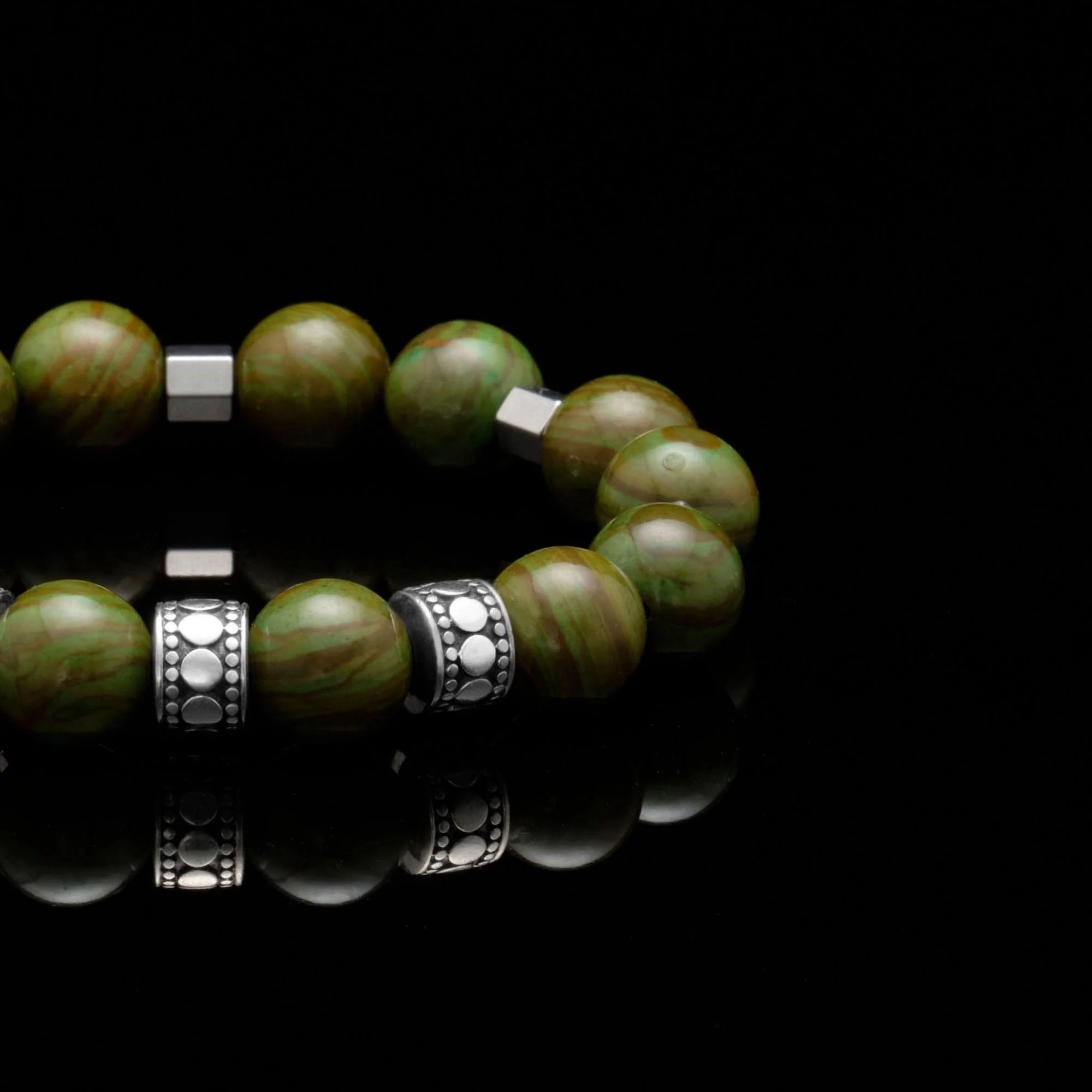 Silver Spacer Heart Chakra Bracelet - Image 2