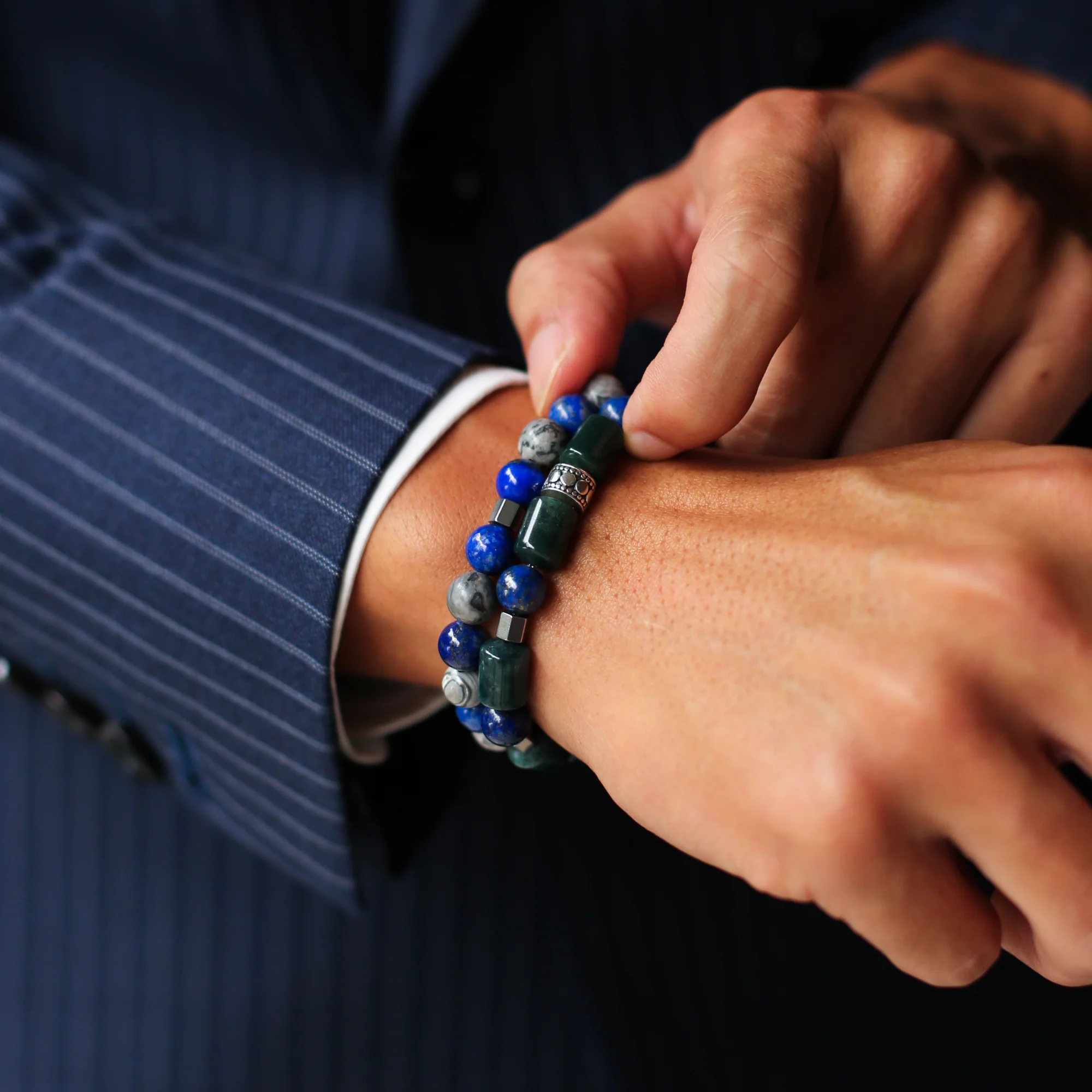 Green Bean Casserole | Men Stack Beaded Bracelets | Men Beaded Bracelet - Image 3