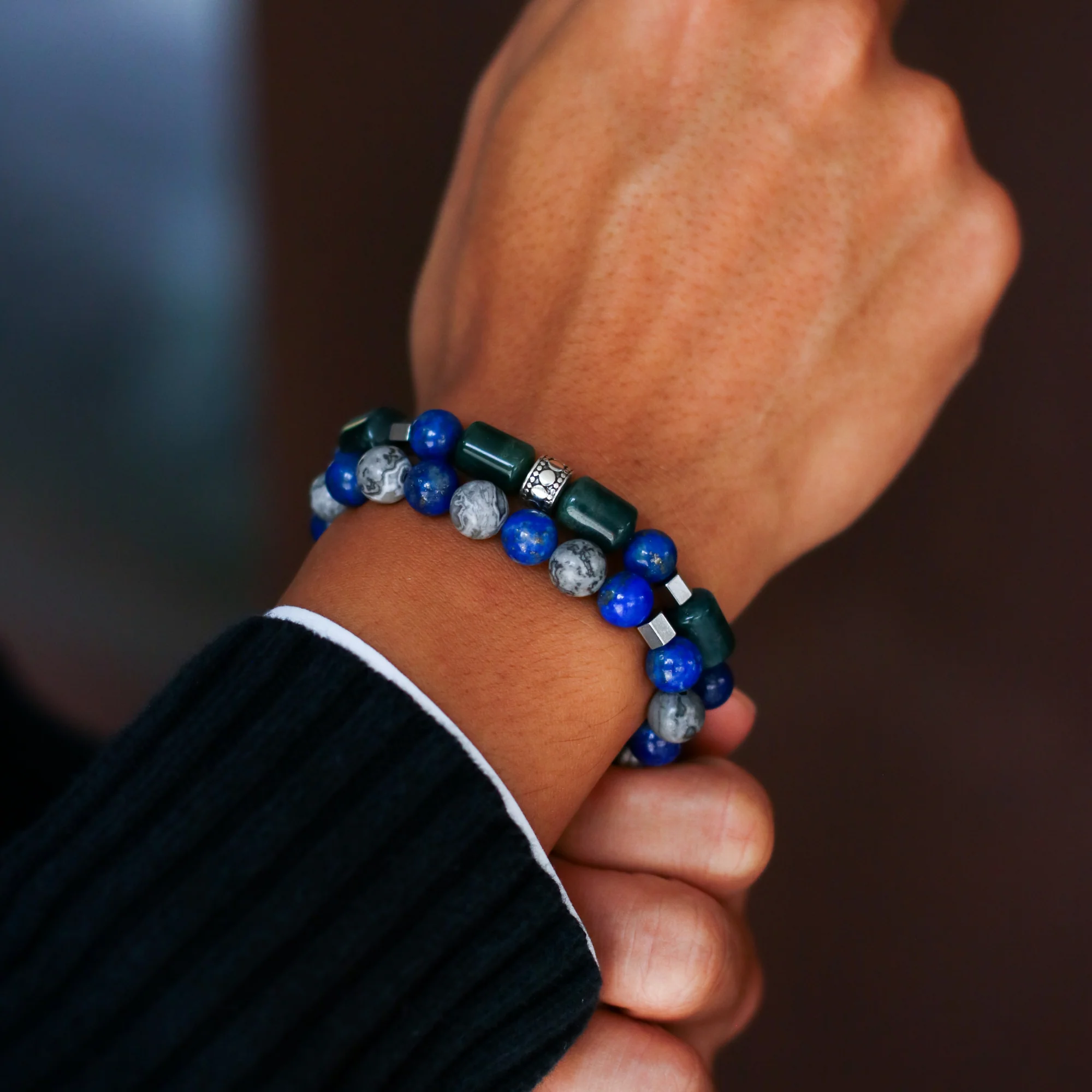 Green Bean Casserole | Men Stack Beaded Bracelets | Men Beaded Bracelet - Image 4