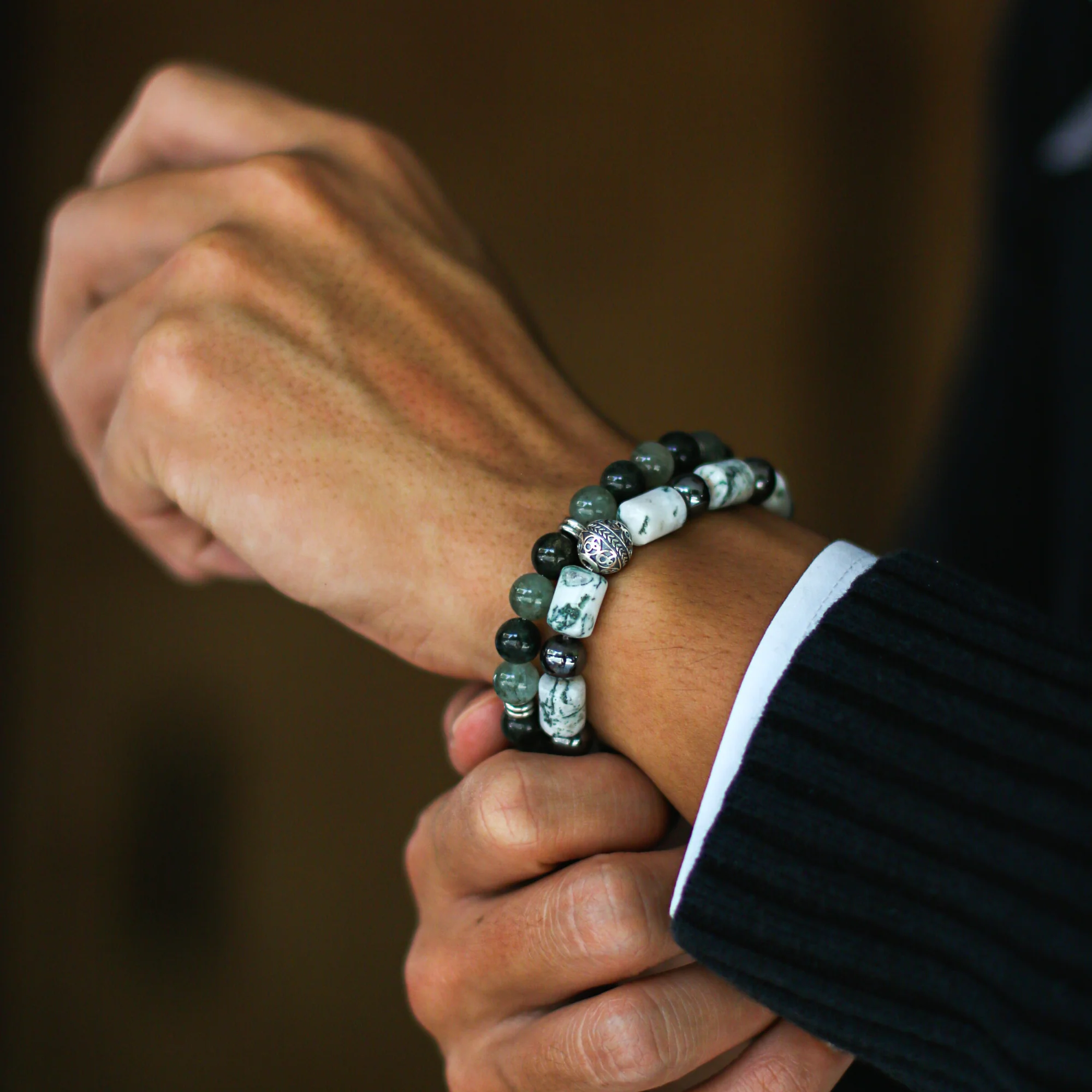 Salad | Men Stack Beaded Bracelets | Men Beaded Bracelet - Image 4